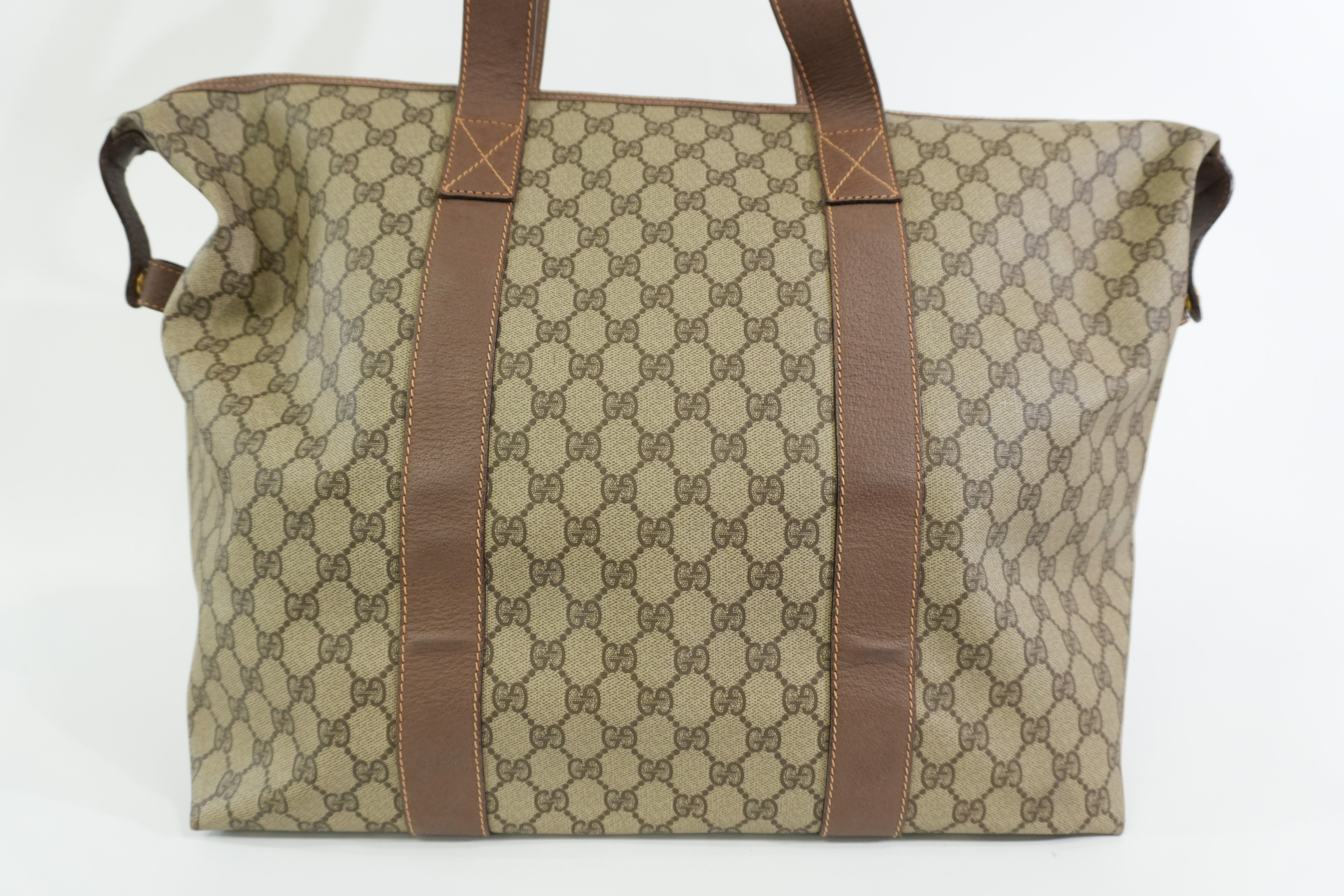 Pre-owned Gucci Guccisima Travel Tote Bag Brown