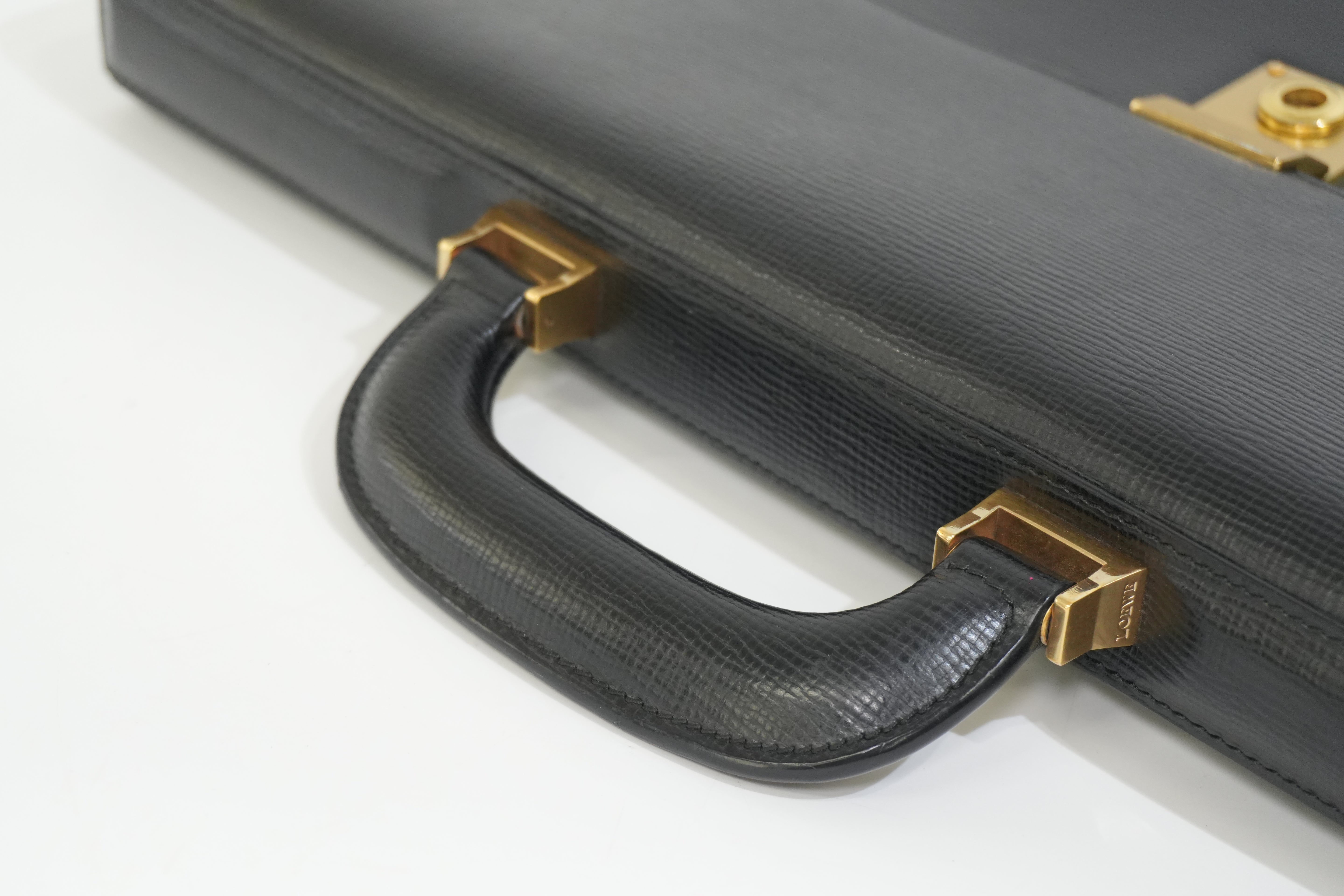 Pre-owned Loewe Leather Briefcase Handbag Black