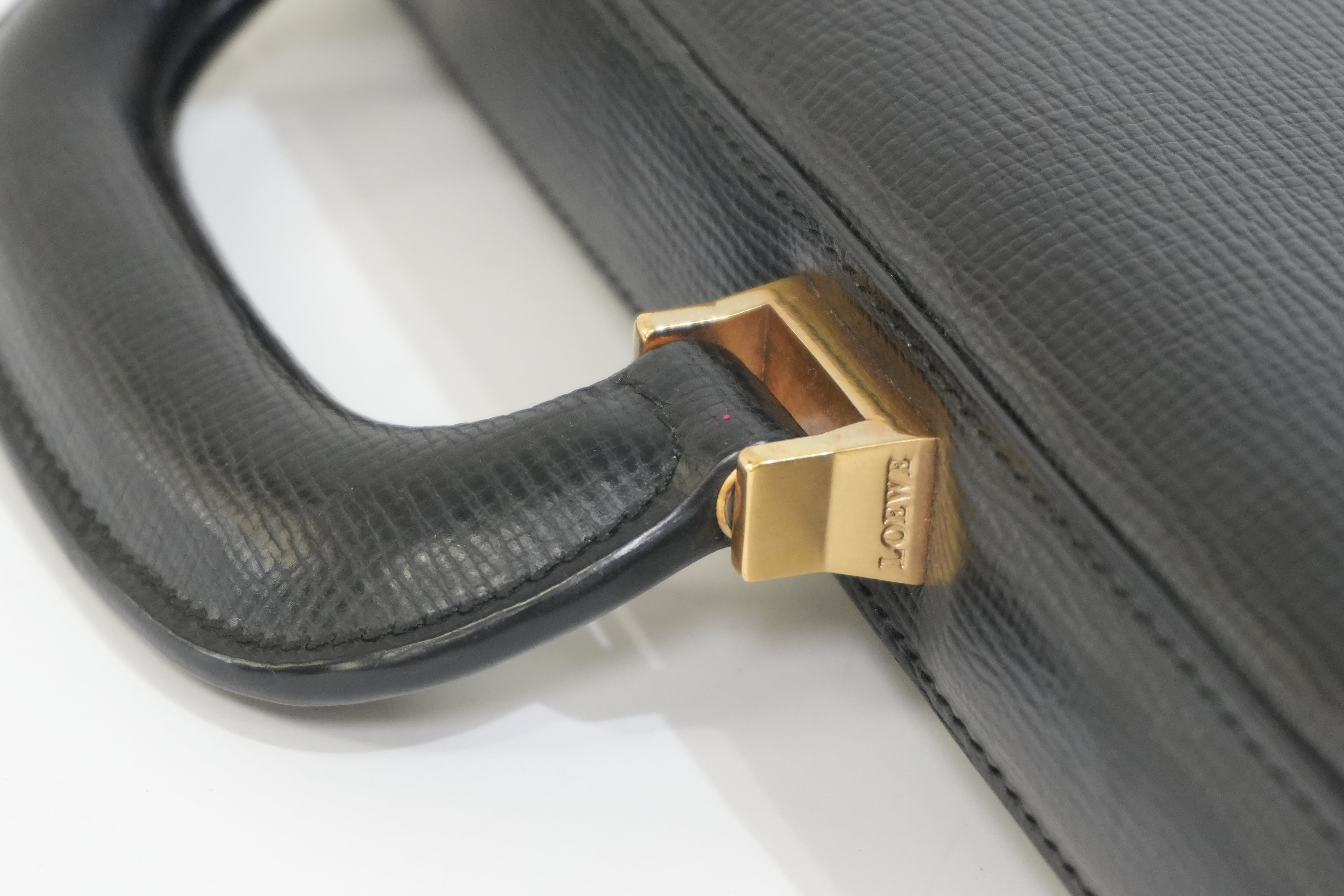Pre-owned Loewe Leather Briefcase Handbag Black