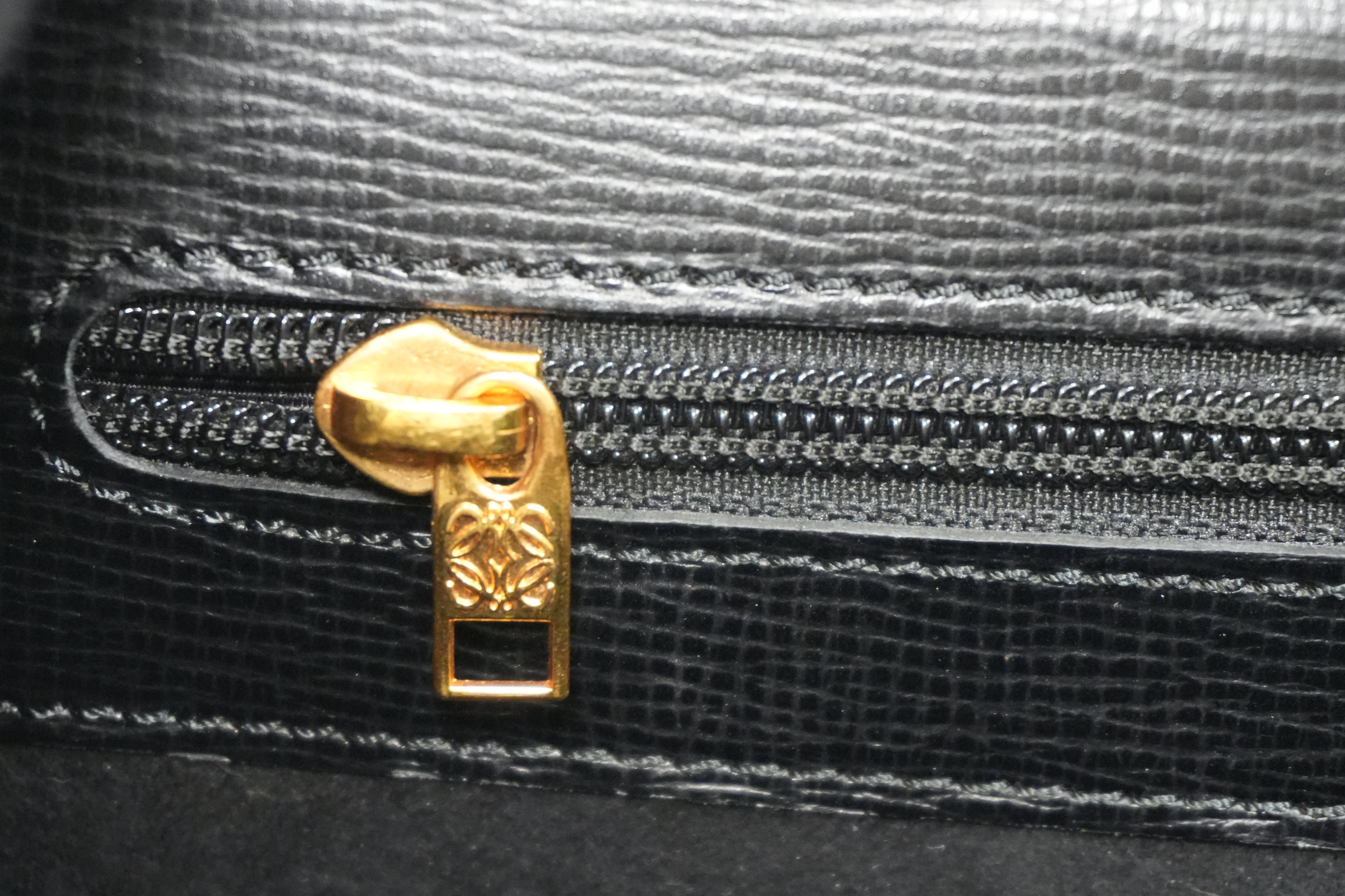Pre-owned Loewe Leather Briefcase Handbag Black