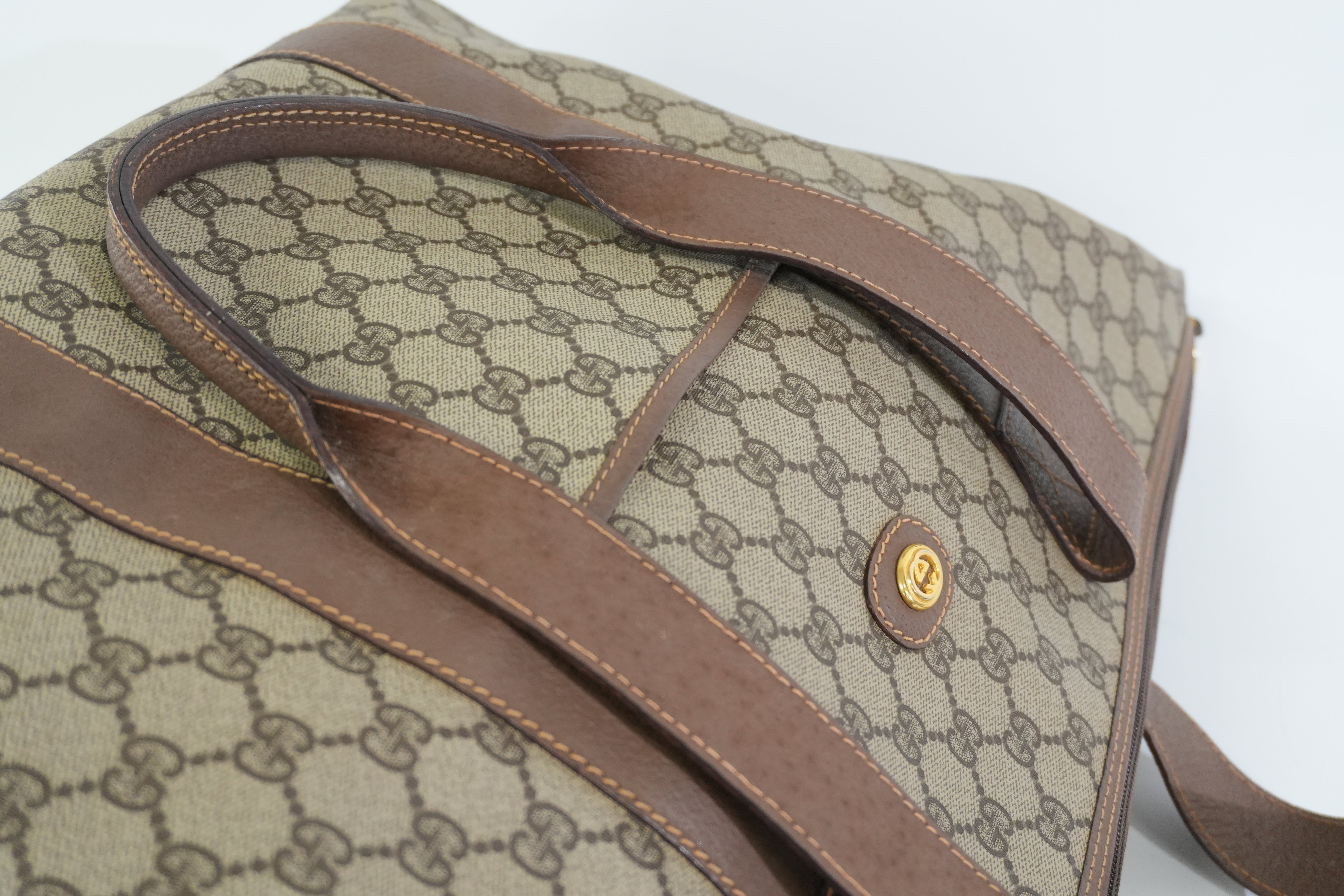 Pre-owned Gucci Guccisima Travel Tote Bag Brown