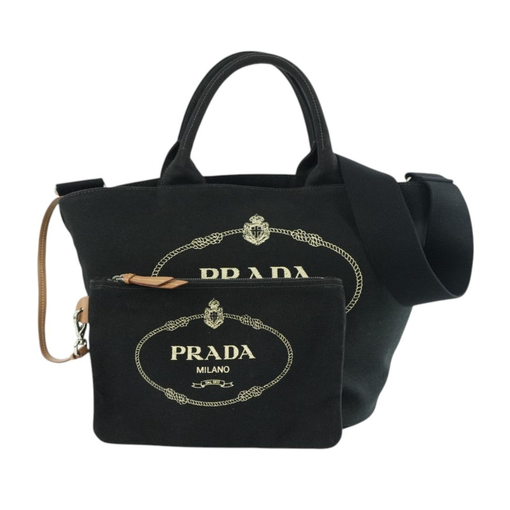 Prada Two Way Shoulder Bag Black Used
