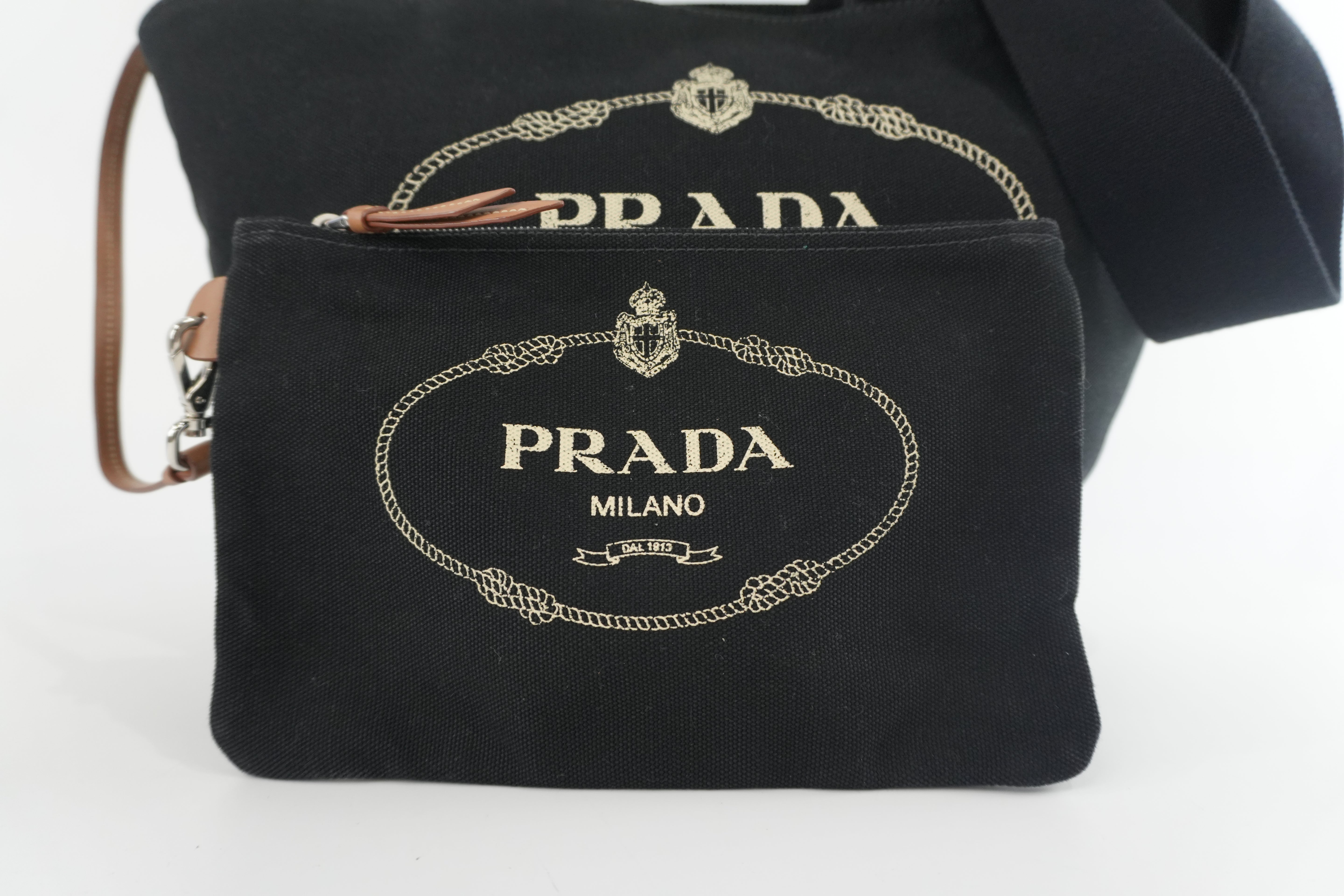 Prada Two Way Shoulder Bag Black Used