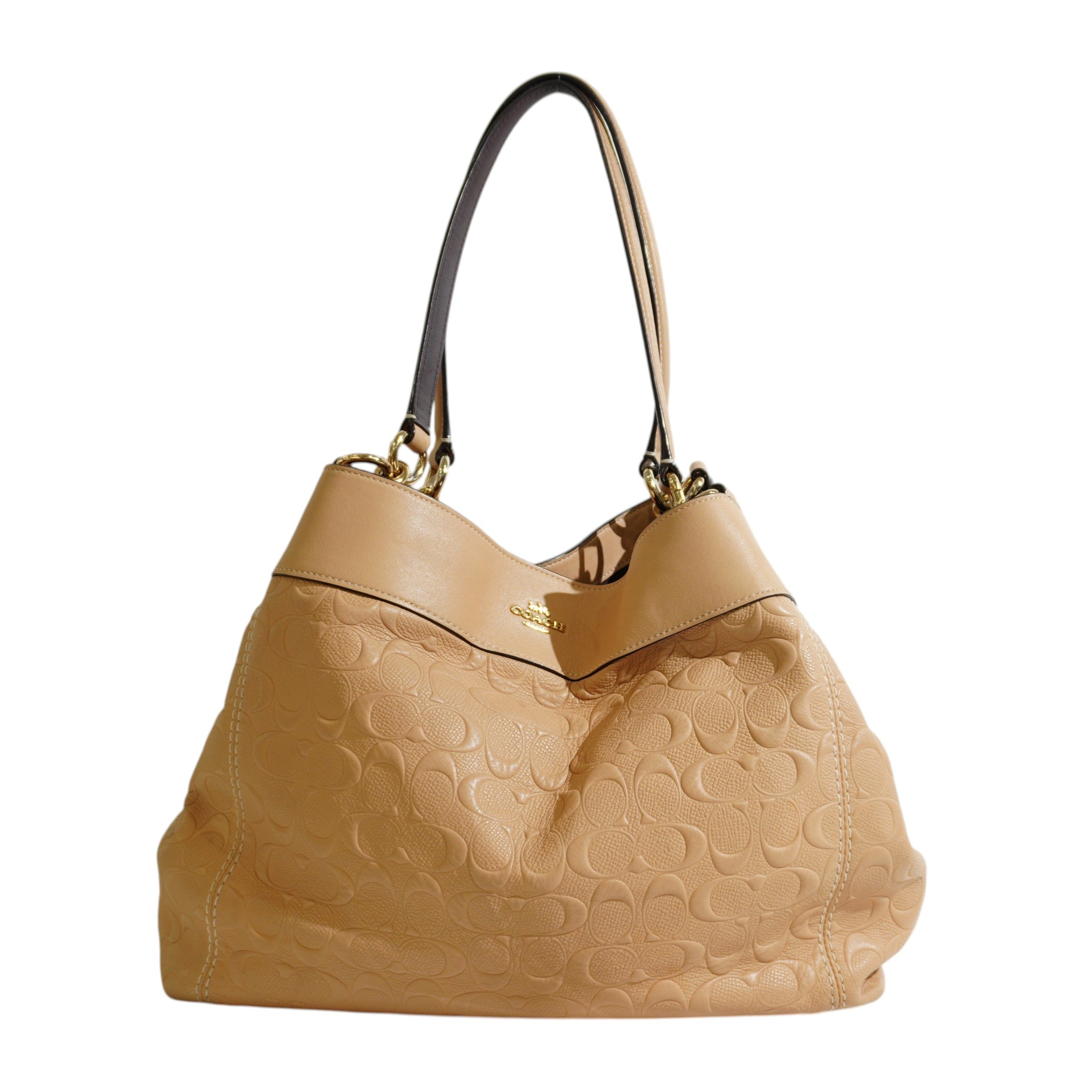 Pre-owned Coach Shoulder Tote Bag Beige