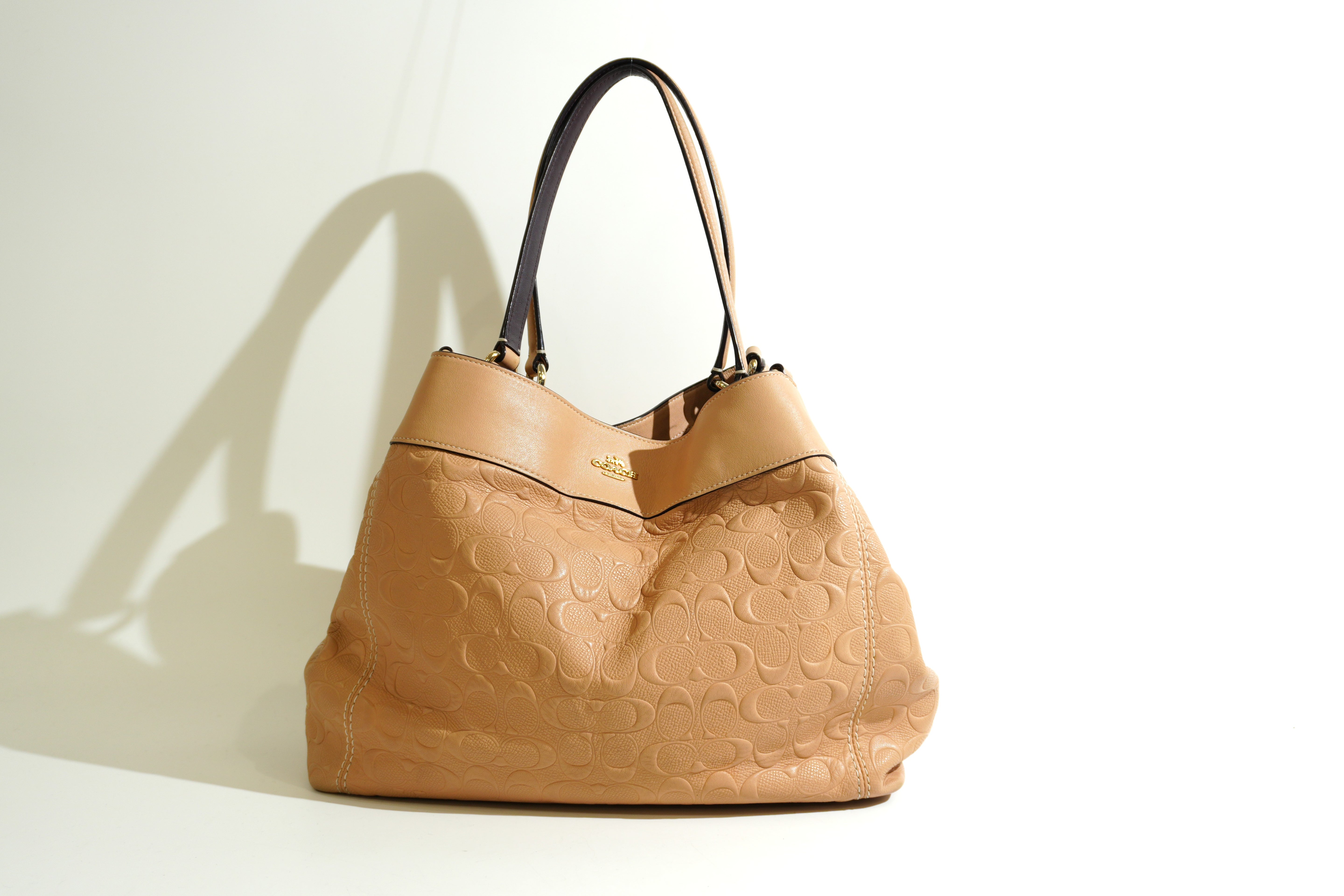 Pre-owned Coach Shoulder Tote Bag Beige