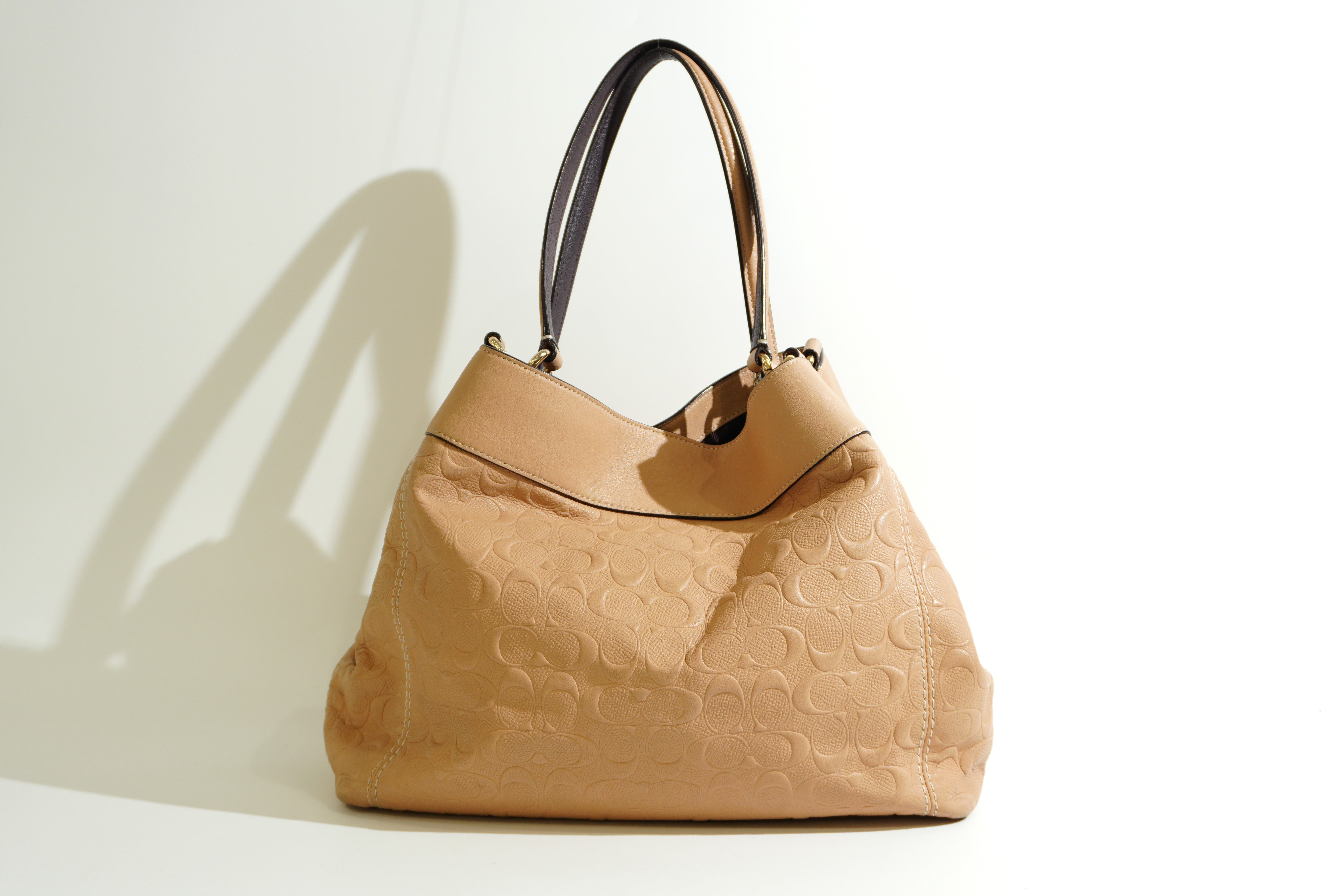 Pre-owned Coach Shoulder Tote Bag Beige