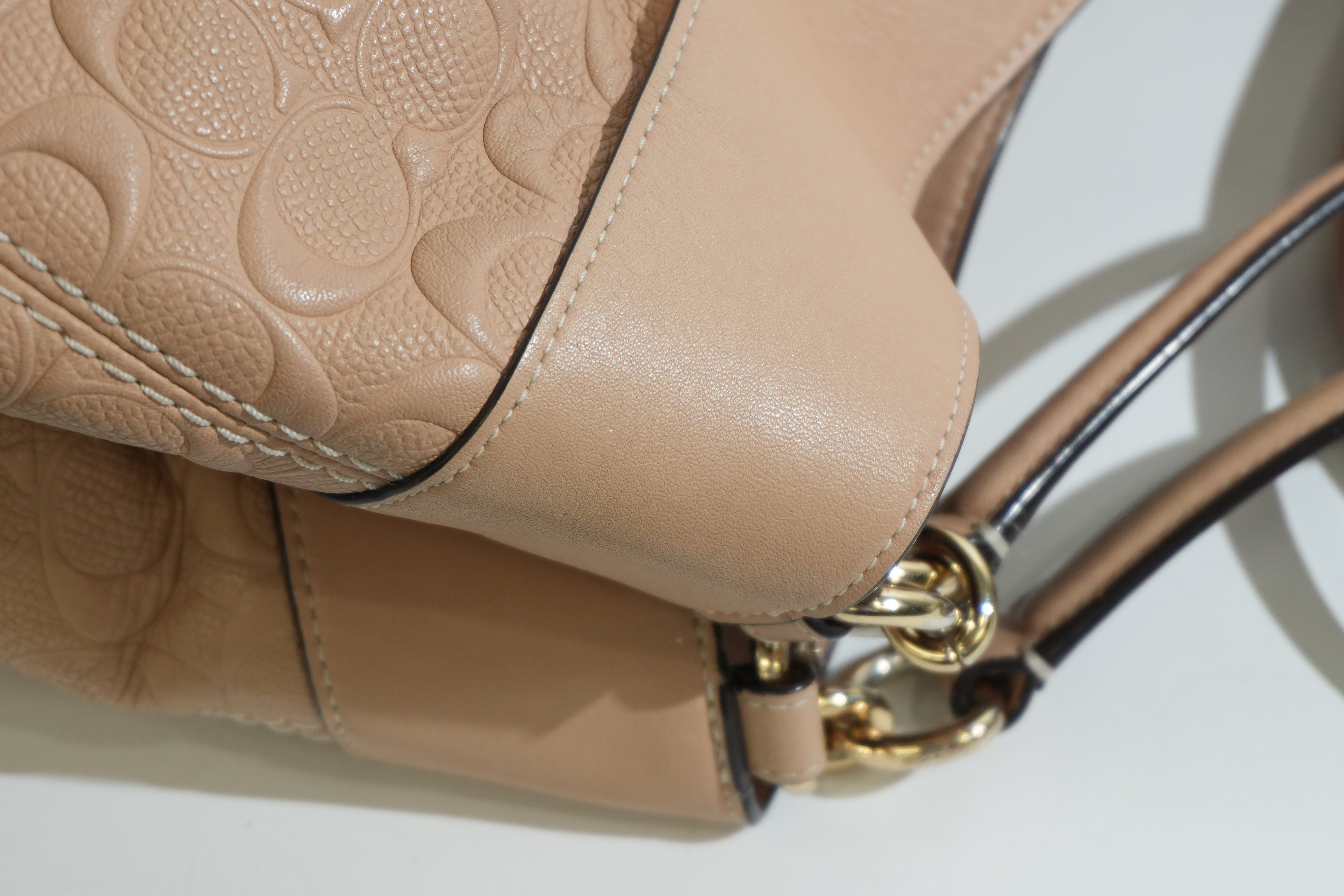 Pre-owned Coach Shoulder Tote Bag Beige