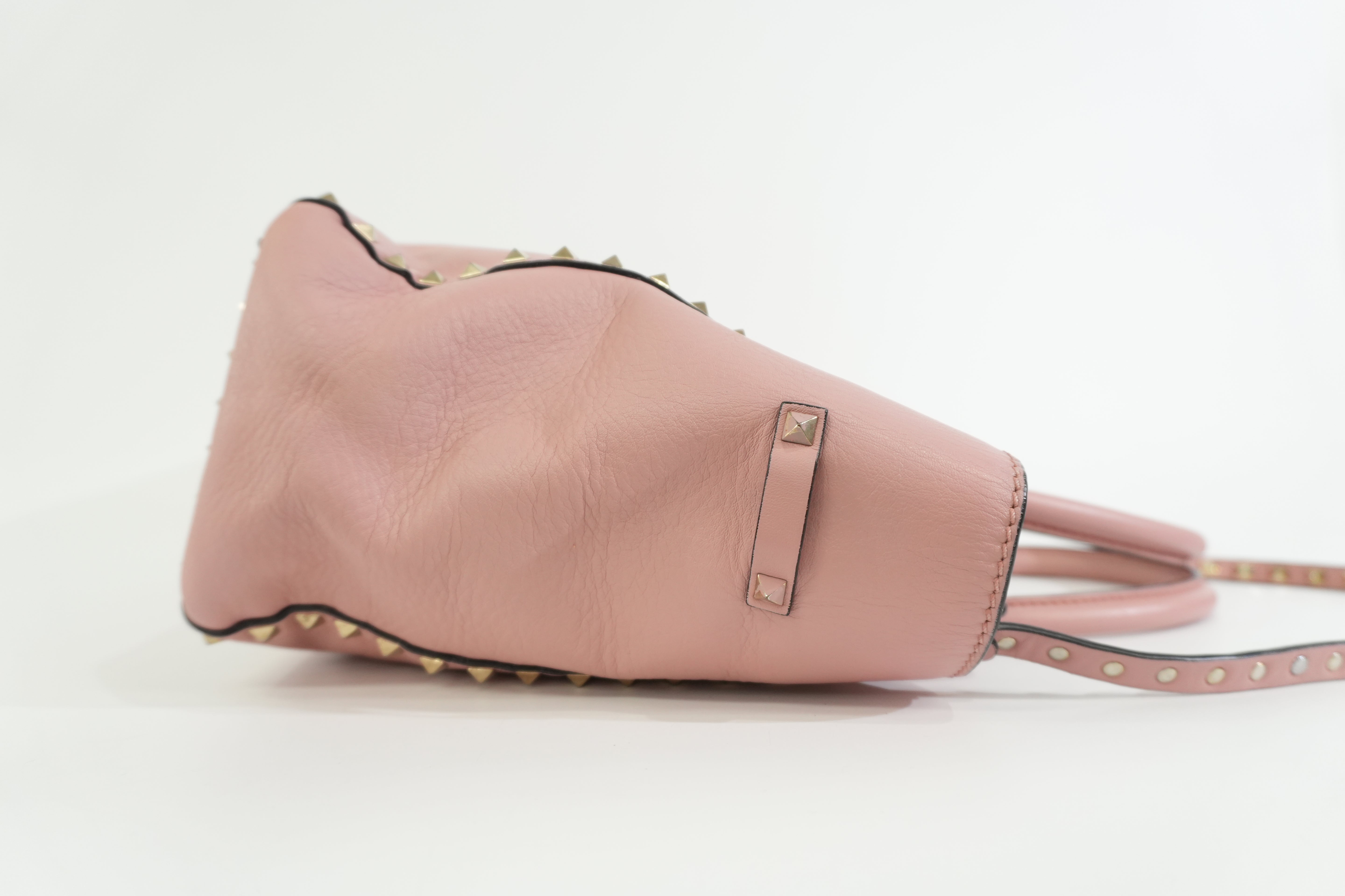 Pre-owned Valentino Two Way Studded Shoulder Bag Pink