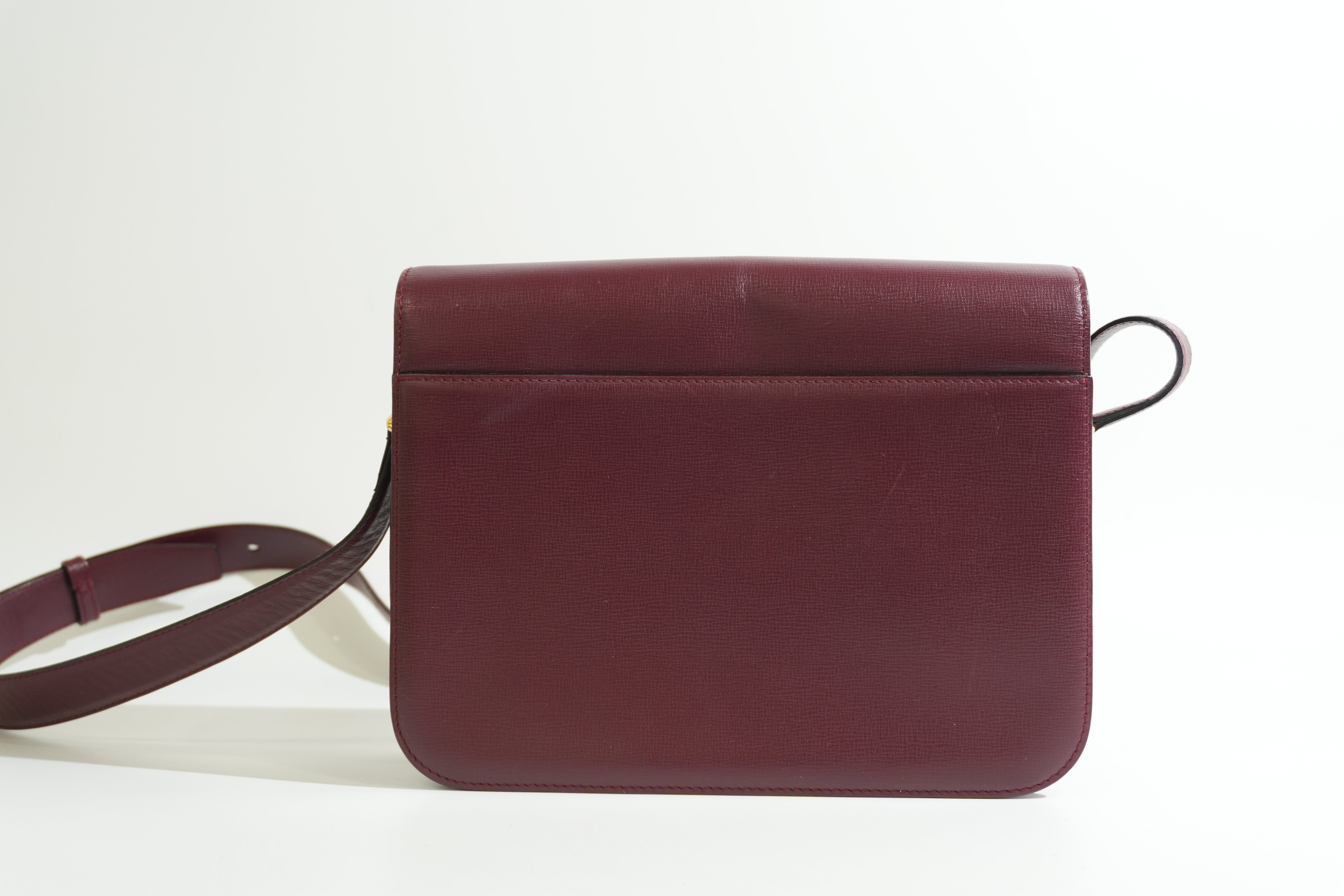 Pre-owned Cartier Must De Cartier Crossbody Bag Burgundy