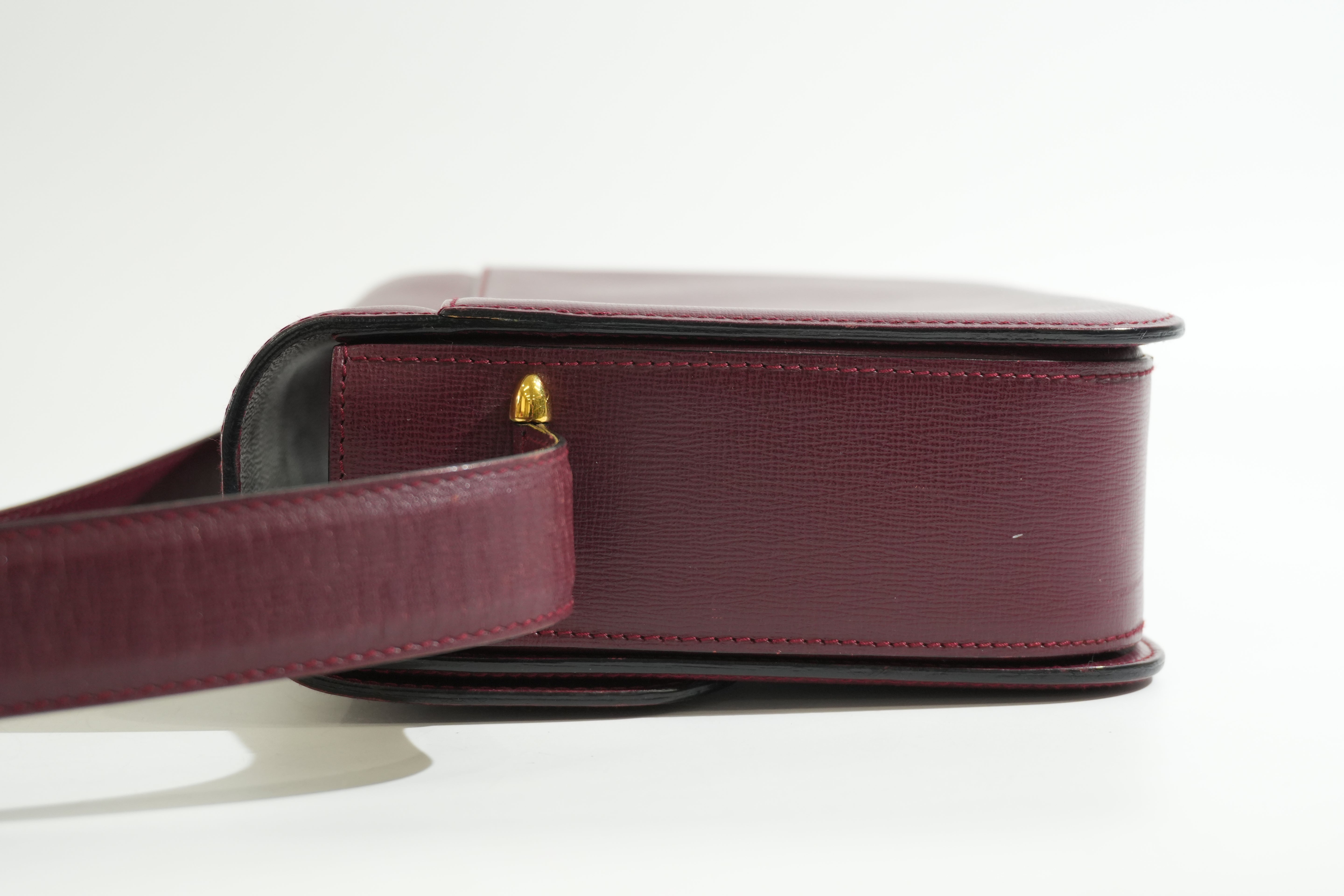 Pre-owned Cartier Must De Cartier Crossbody Bag Burgundy