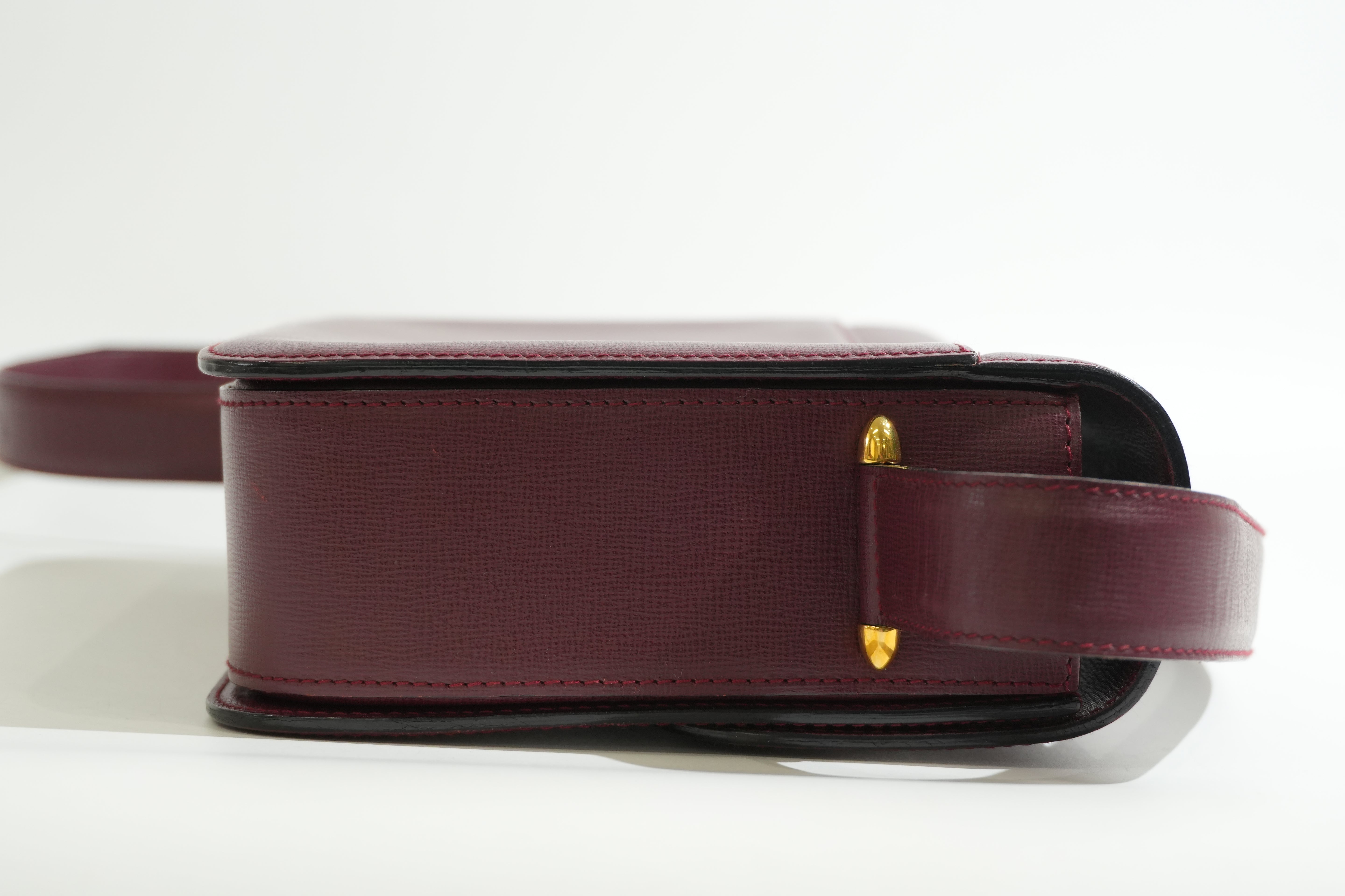 Pre-owned Cartier Must De Cartier Crossbody Bag Burgundy