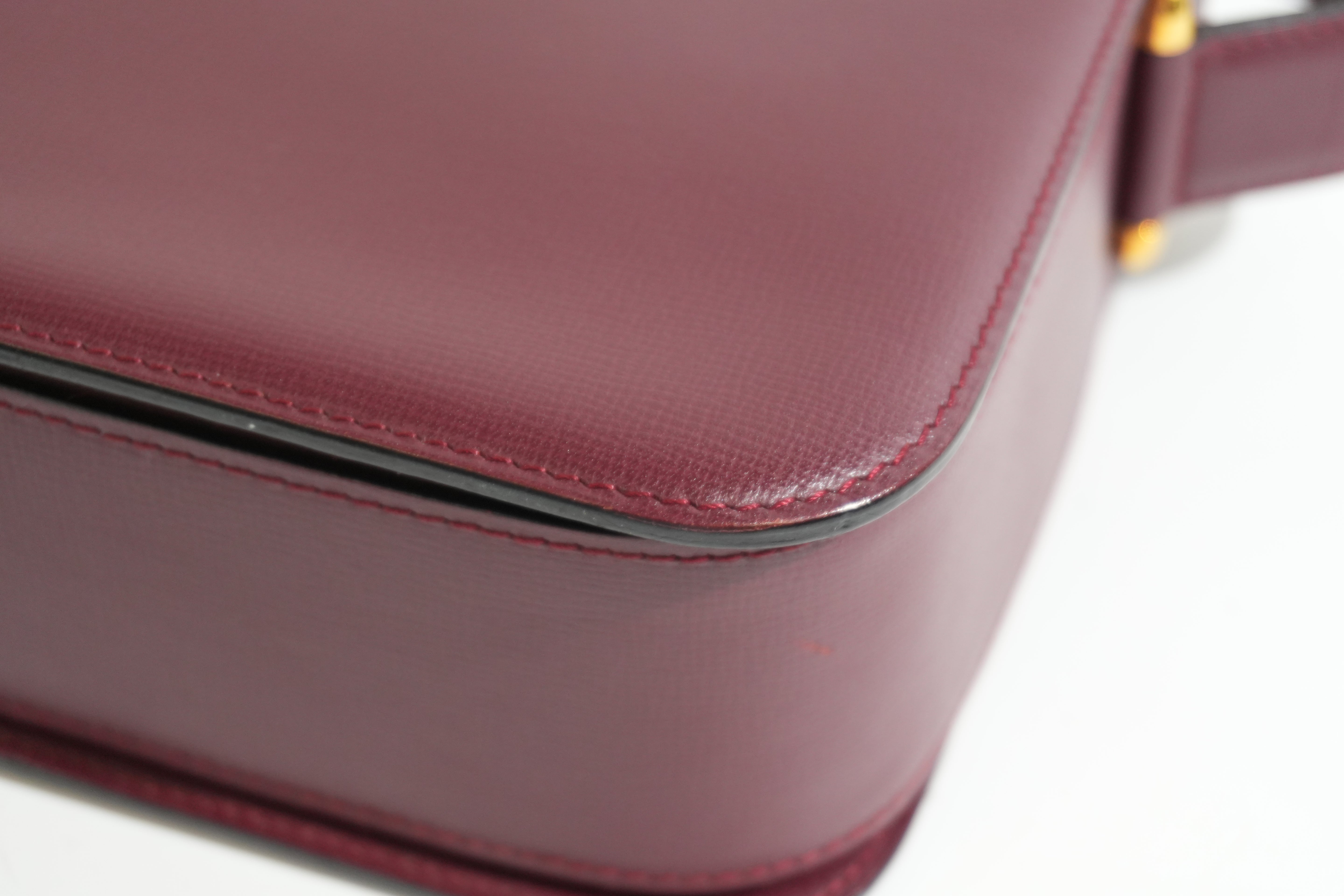 Pre-owned Cartier Must De Cartier Crossbody Bag Burgundy