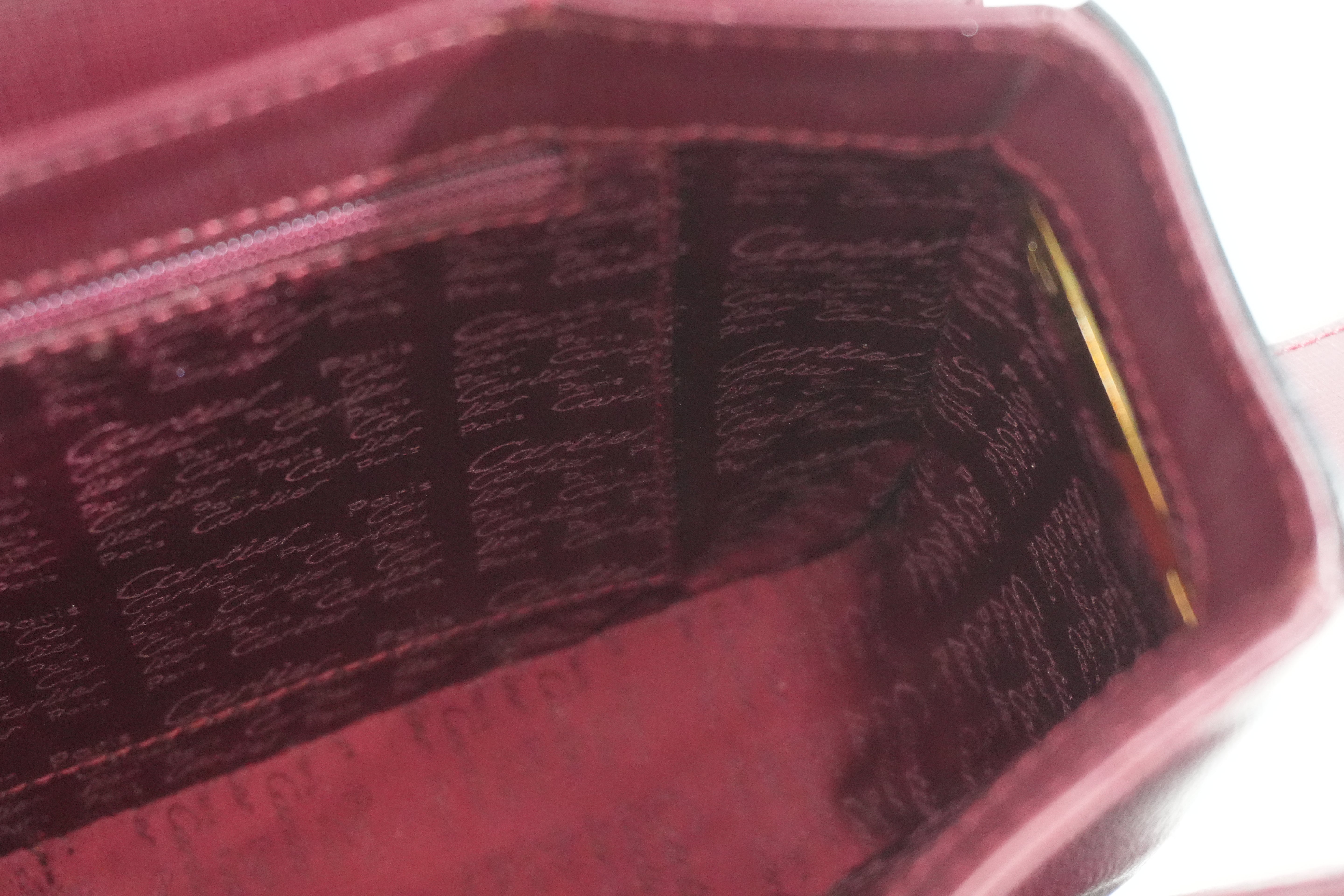 Pre-owned Cartier Must De Cartier Crossbody Bag Burgundy