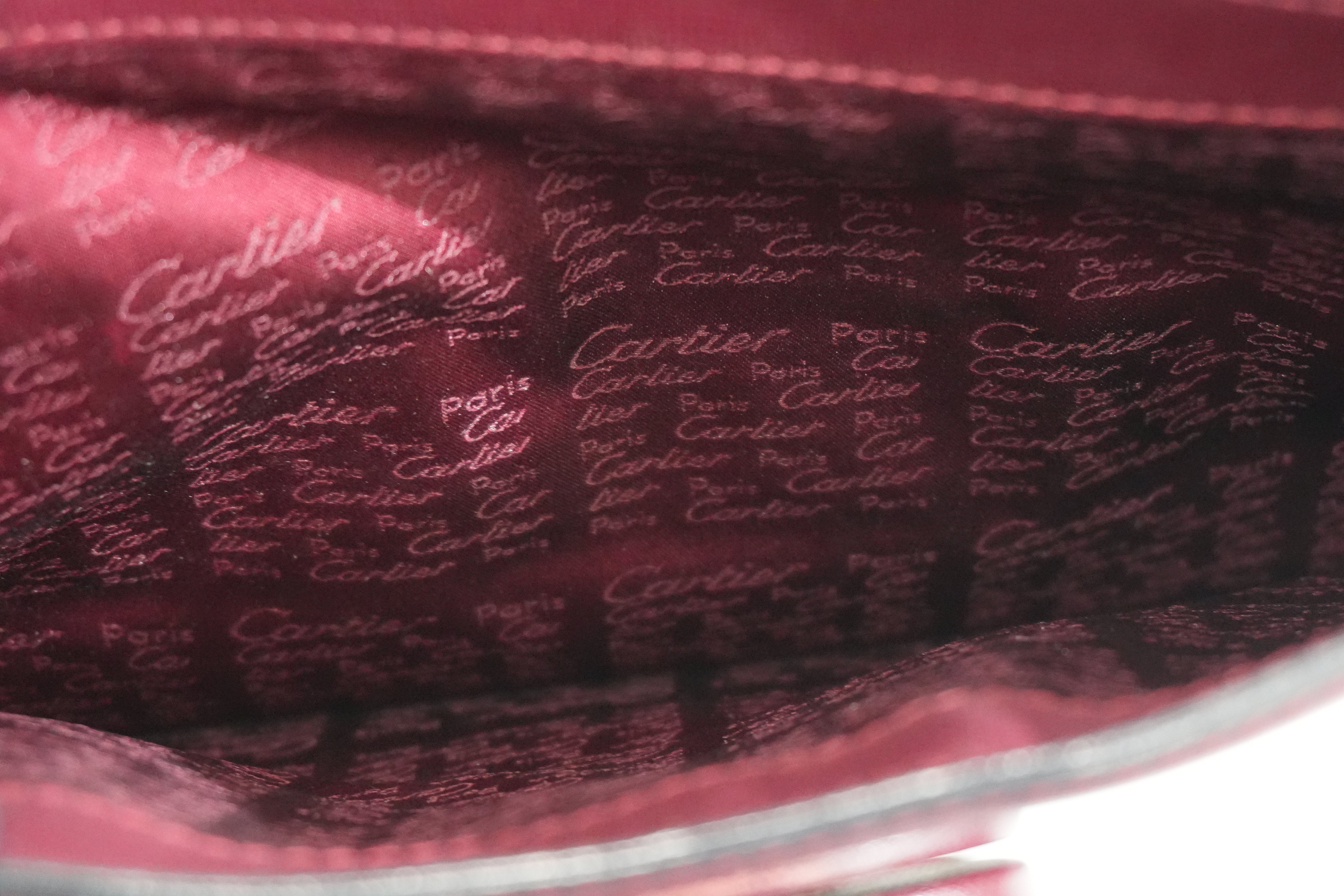 Pre-owned Cartier Must De Cartier Crossbody Bag Burgundy