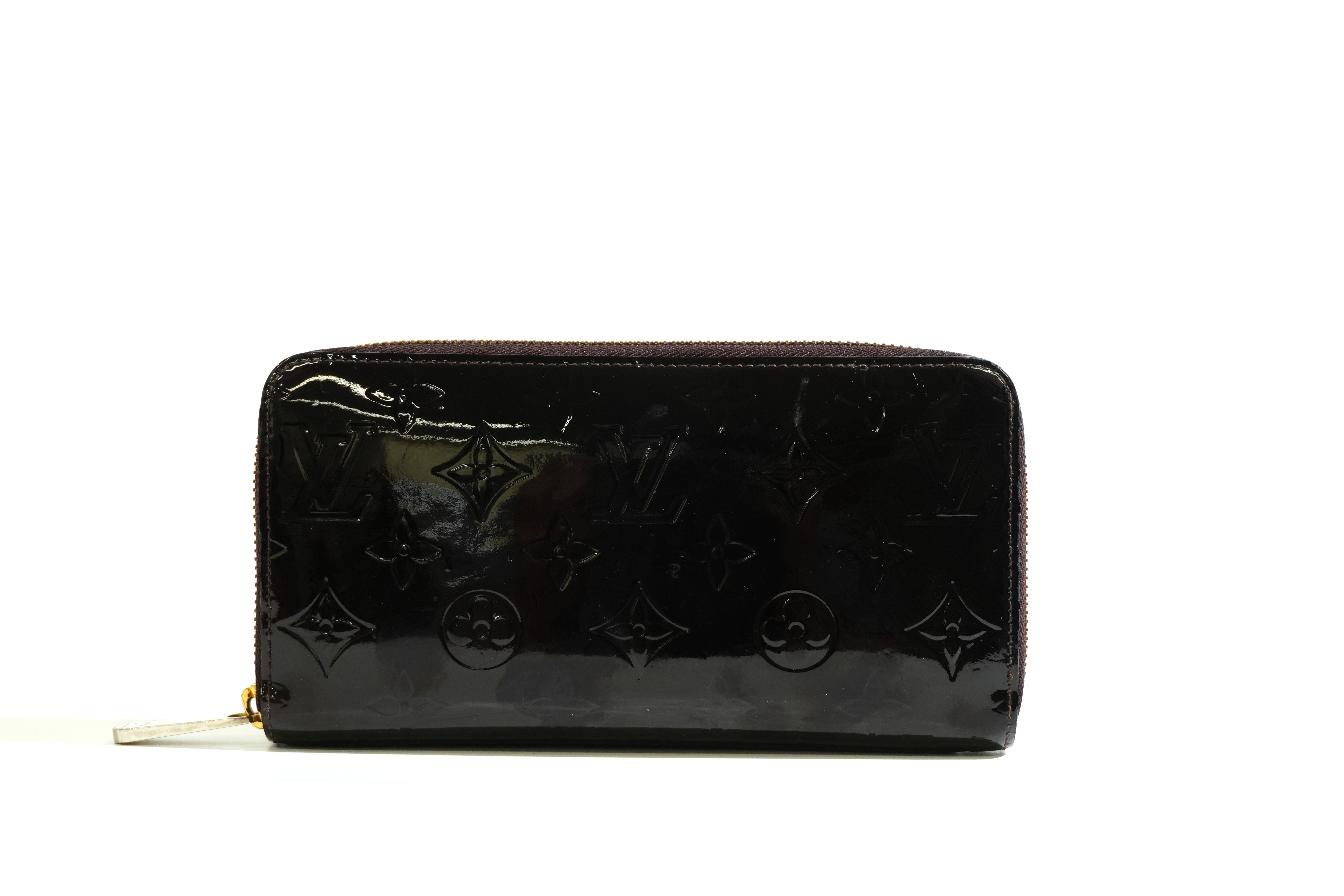 Pre-owned Louis Vuitton Vernis Zippy Long Wallet Amarante