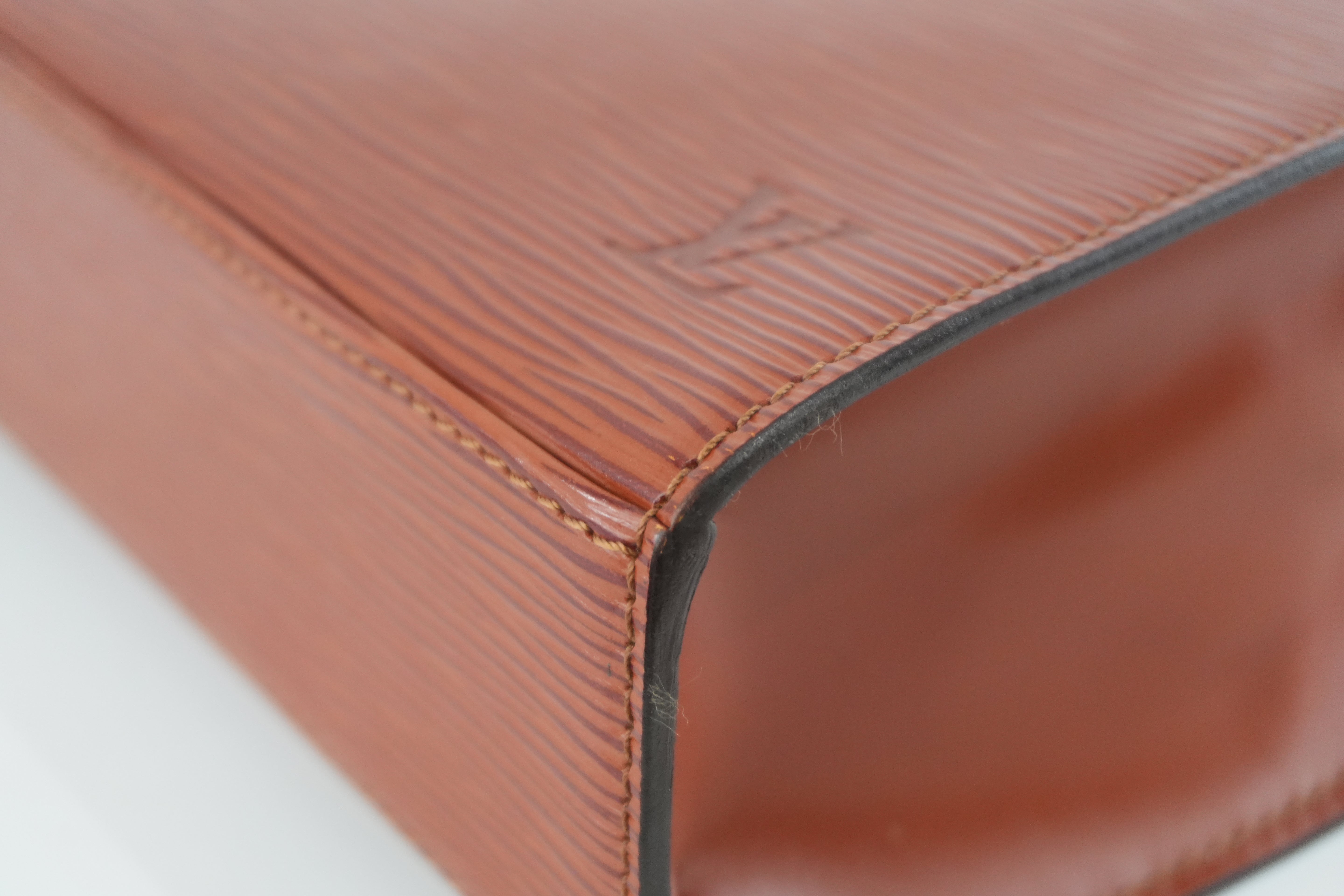 Louis Vuitton Malesherbe Handbag Epi Kenya Brown Used