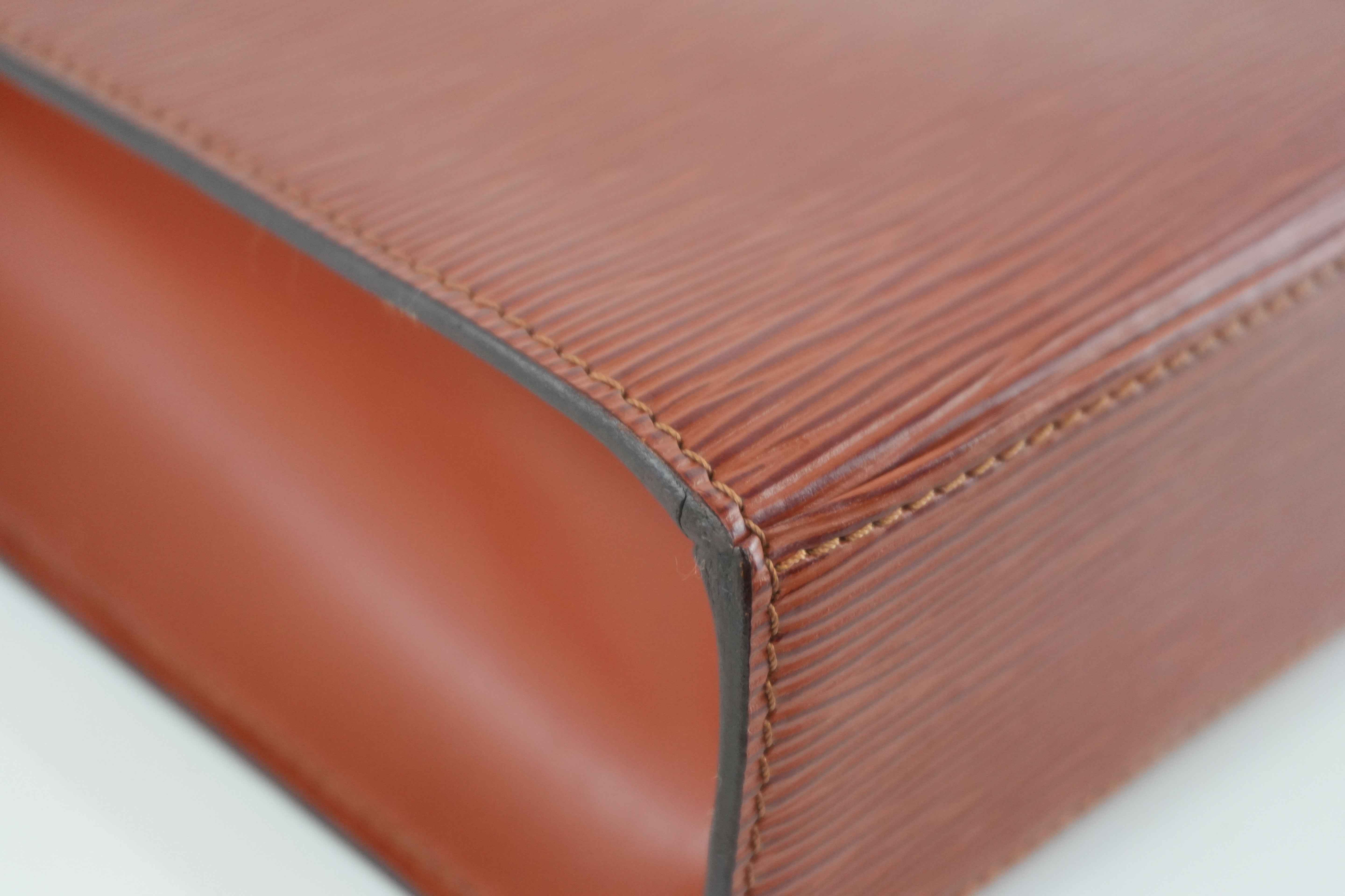 Louis Vuitton Malesherbe Handbag Epi Kenya Brown Used