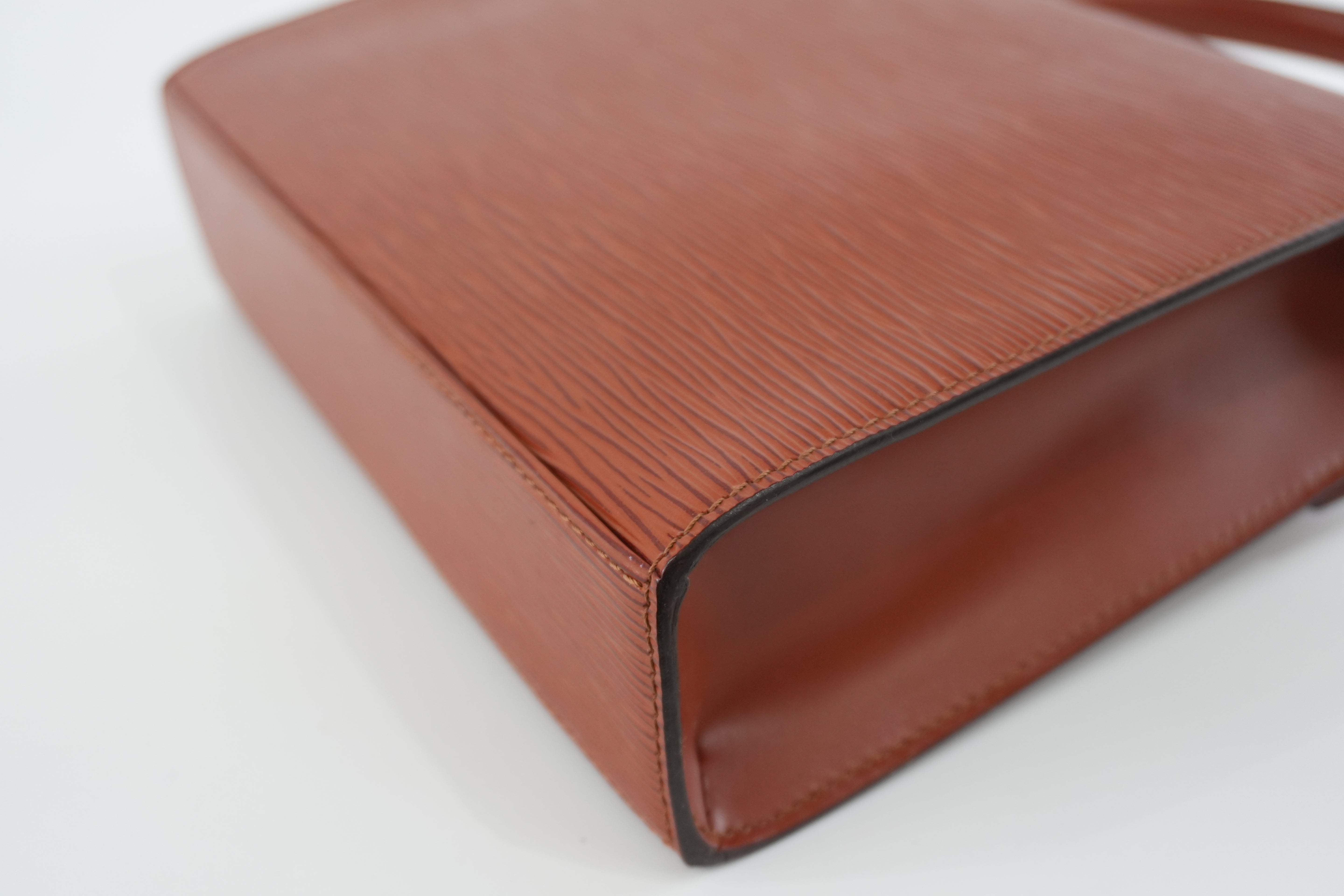 Louis Vuitton Malesherbe Handbag Epi Kenya Brown Used