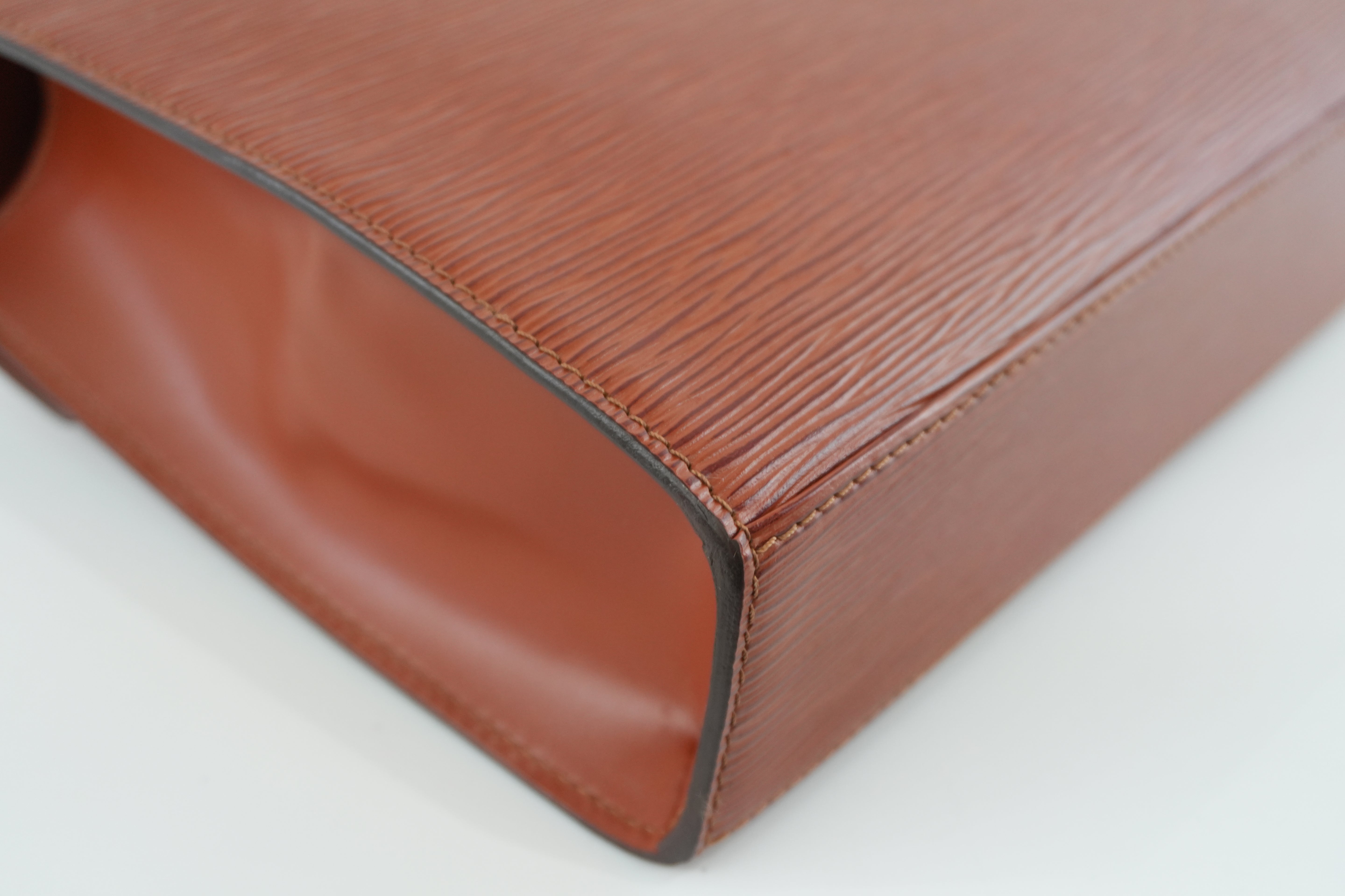 Louis Vuitton Malesherbe Handbag Epi Kenya Brown Used