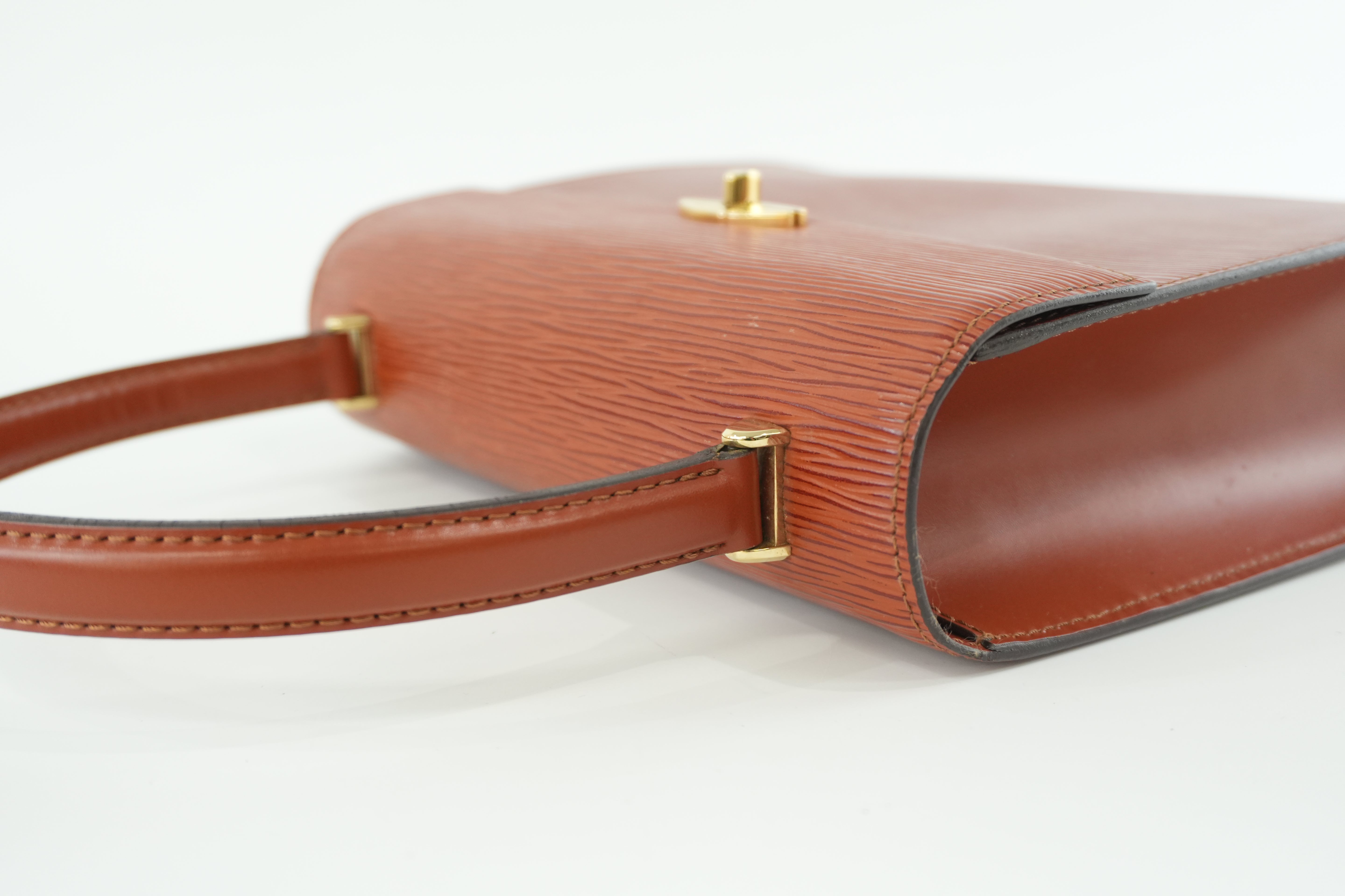 Louis Vuitton Malesherbe Handbag Epi Kenya Brown Used