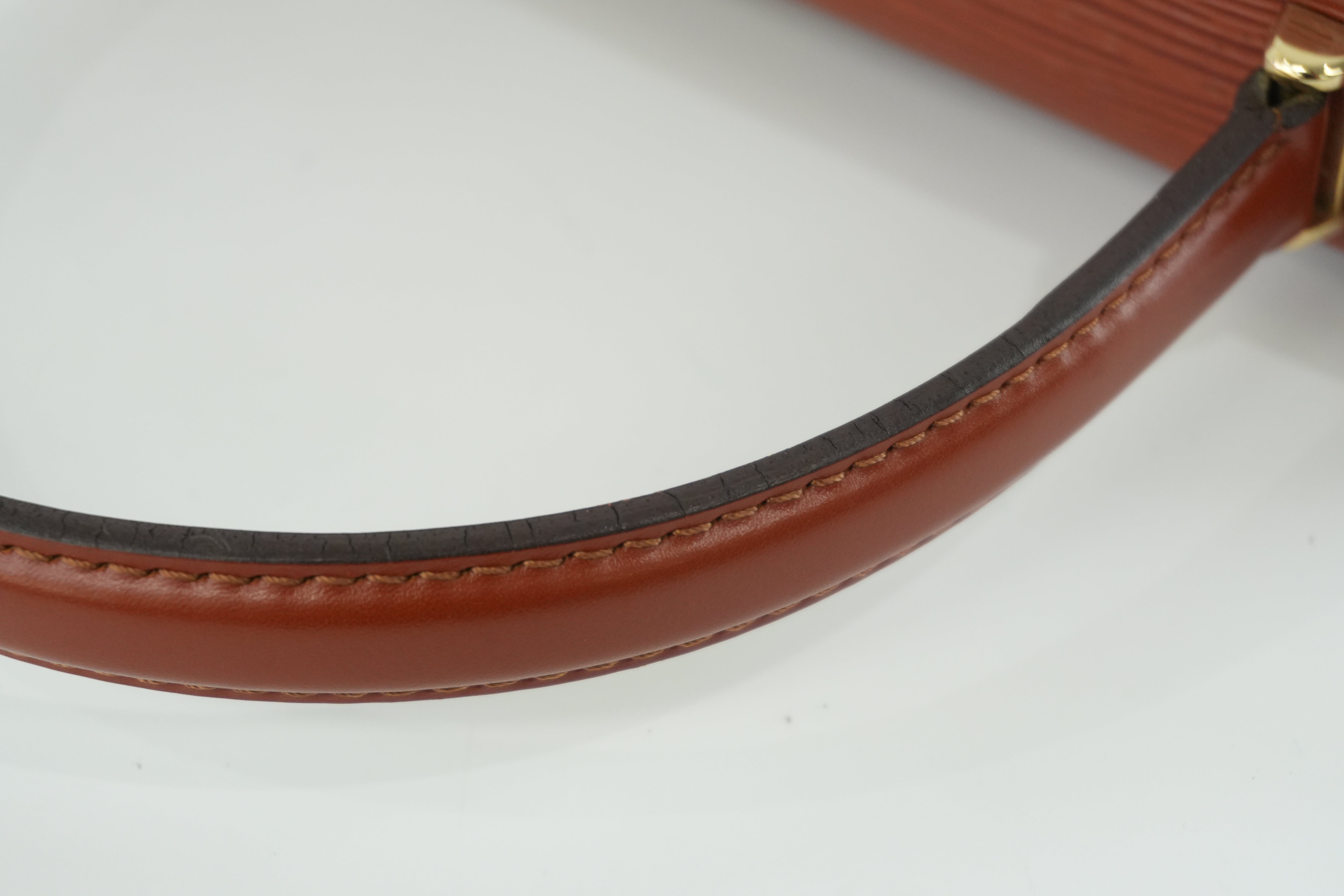 Louis Vuitton Malesherbe Handbag Epi Kenya Brown Used