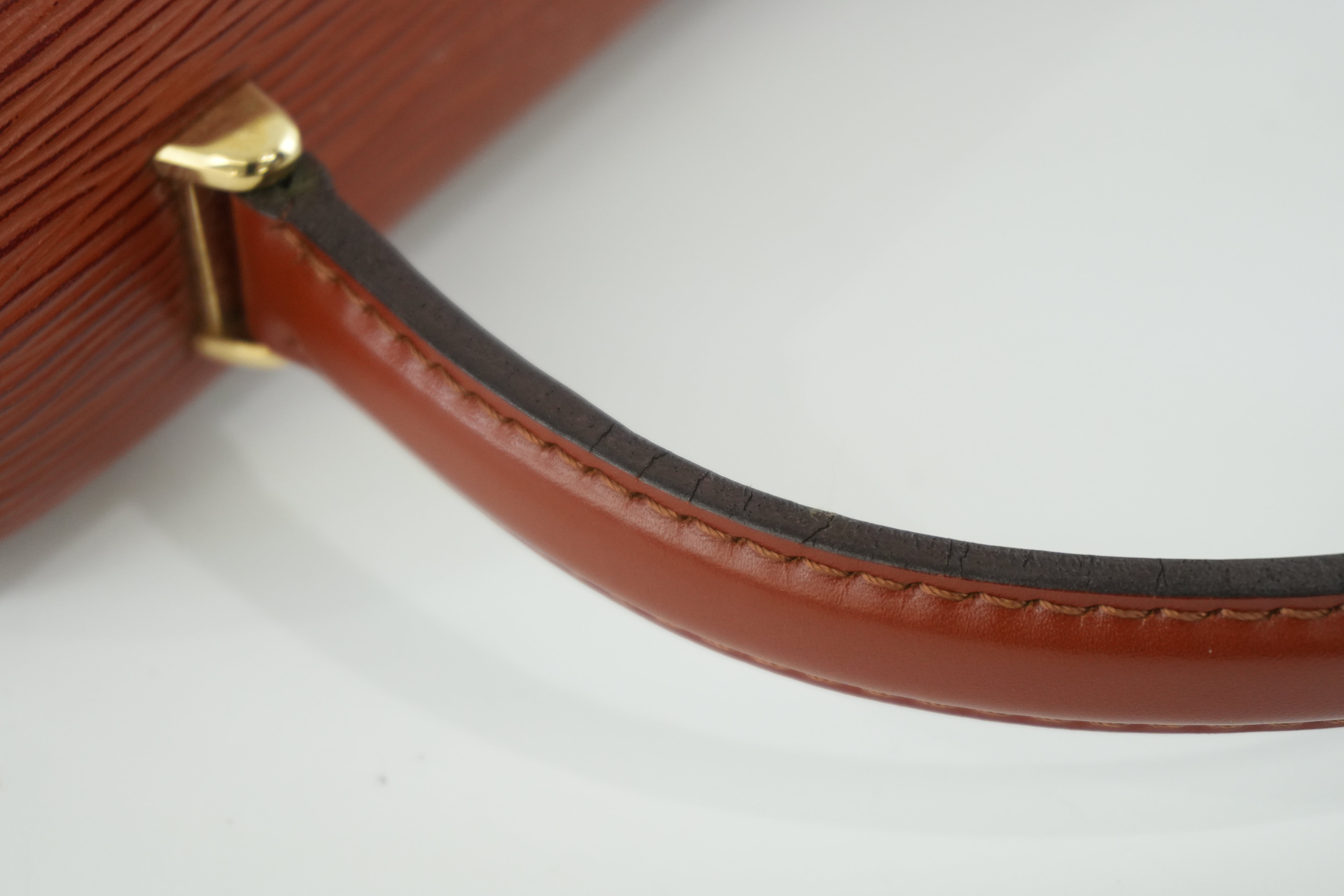 Louis Vuitton Malesherbe Handbag Epi Kenya Brown Used