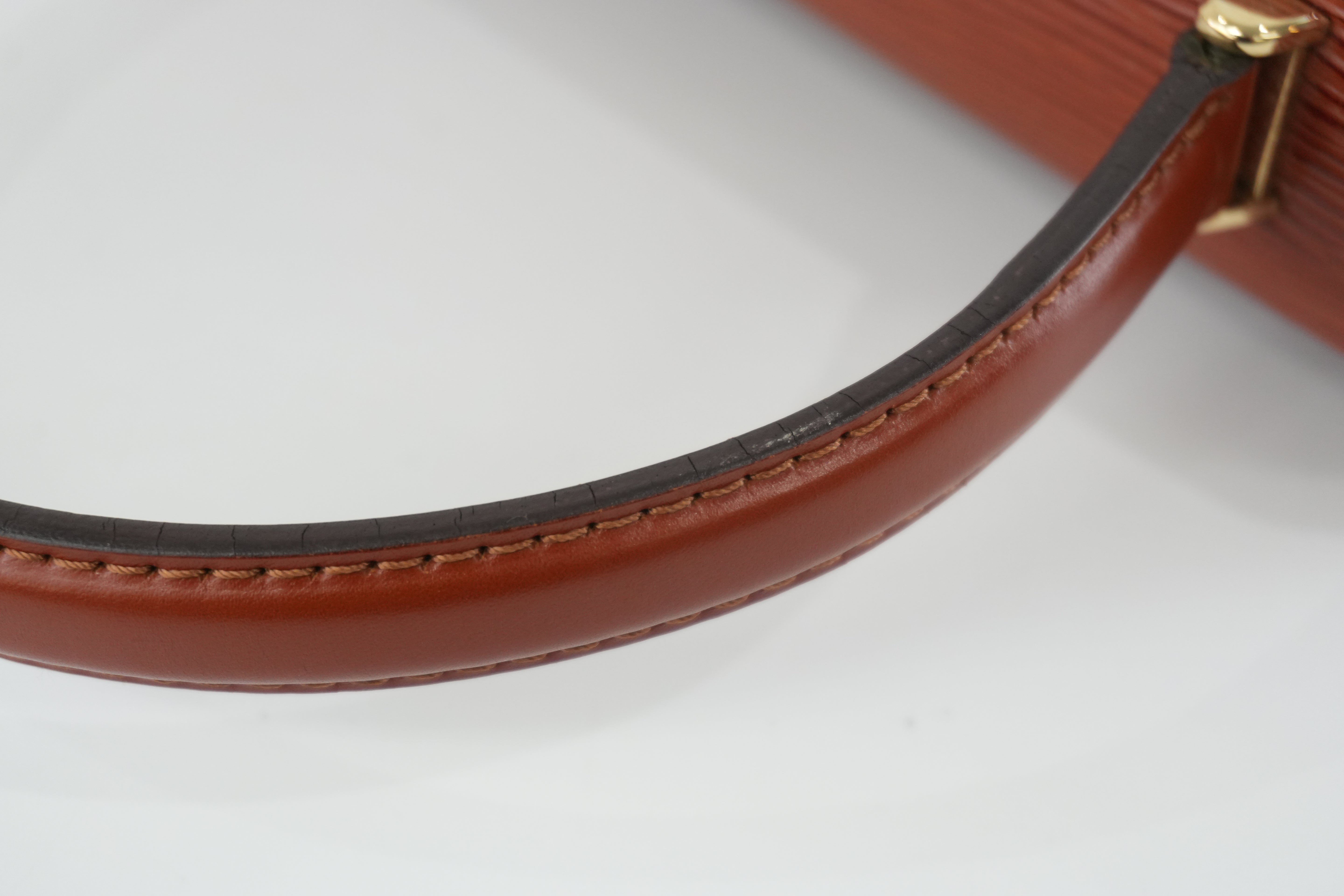 Louis Vuitton Malesherbe Handbag Epi Kenya Brown Used