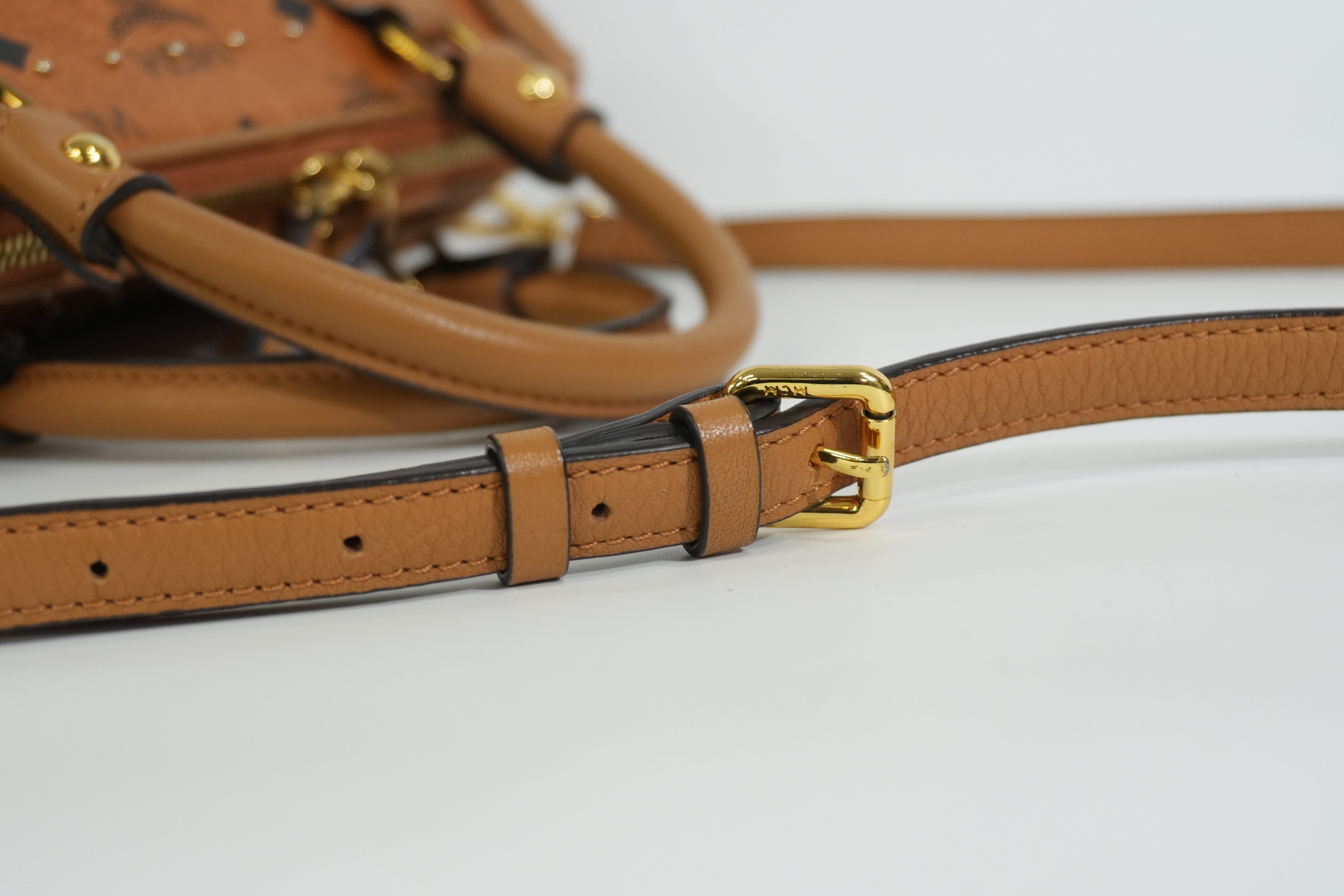 Pre-owned MCM Two Way Boston Bag Cognac