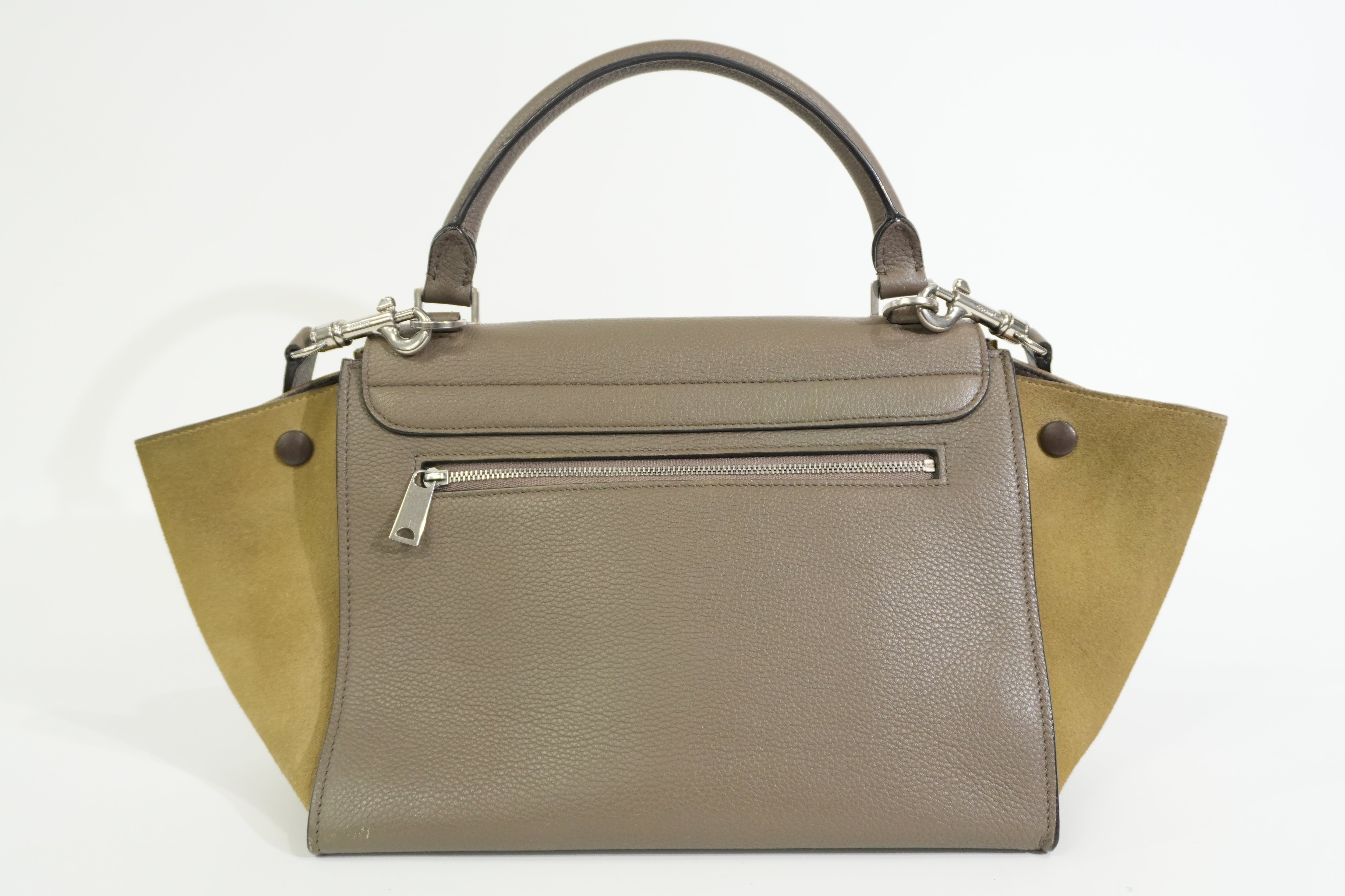 Pre-owned Celine Trapeze Two Way Shoulder Bag Taupe Gray
