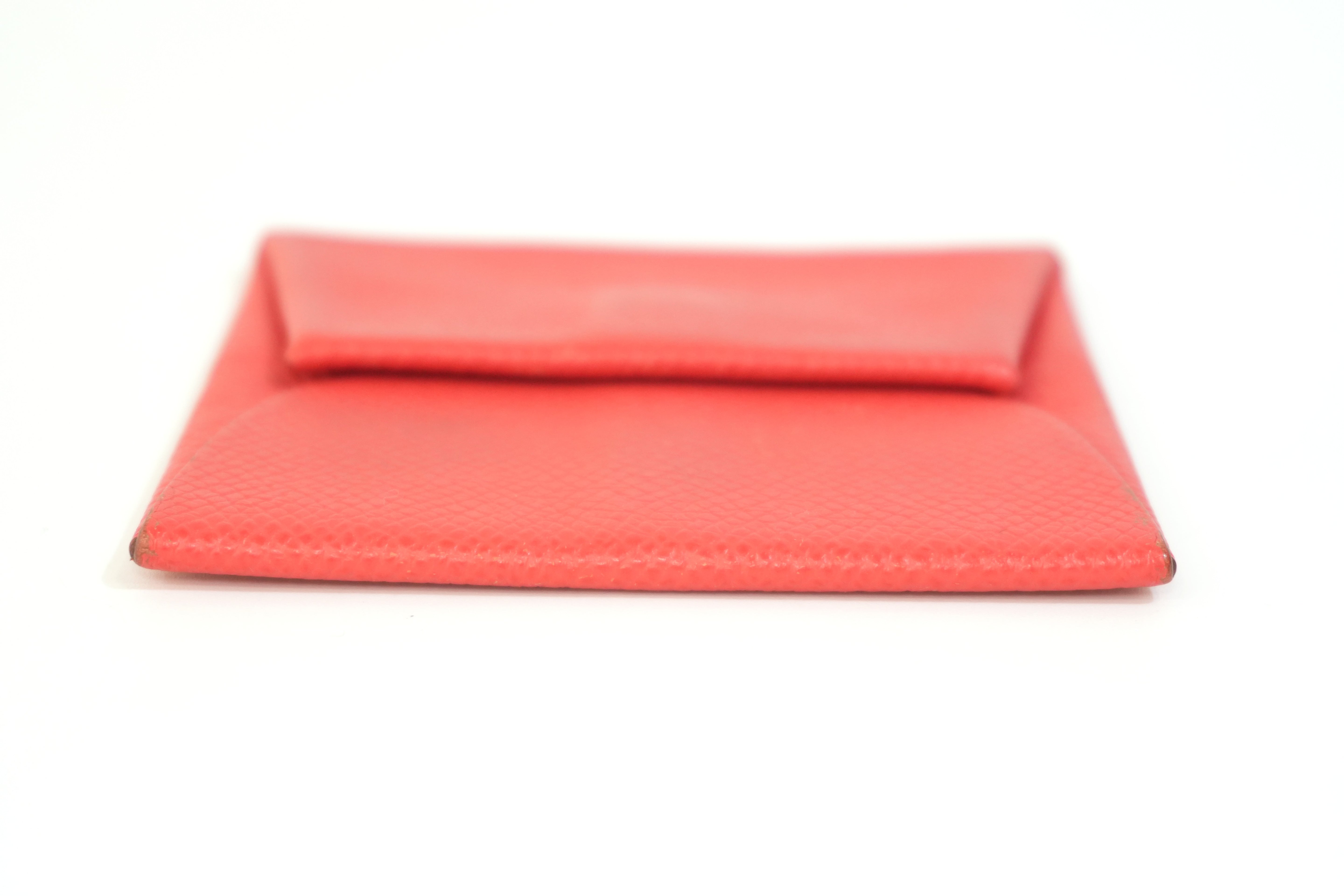 Pre-owned Hermes Leather Money Clip Red