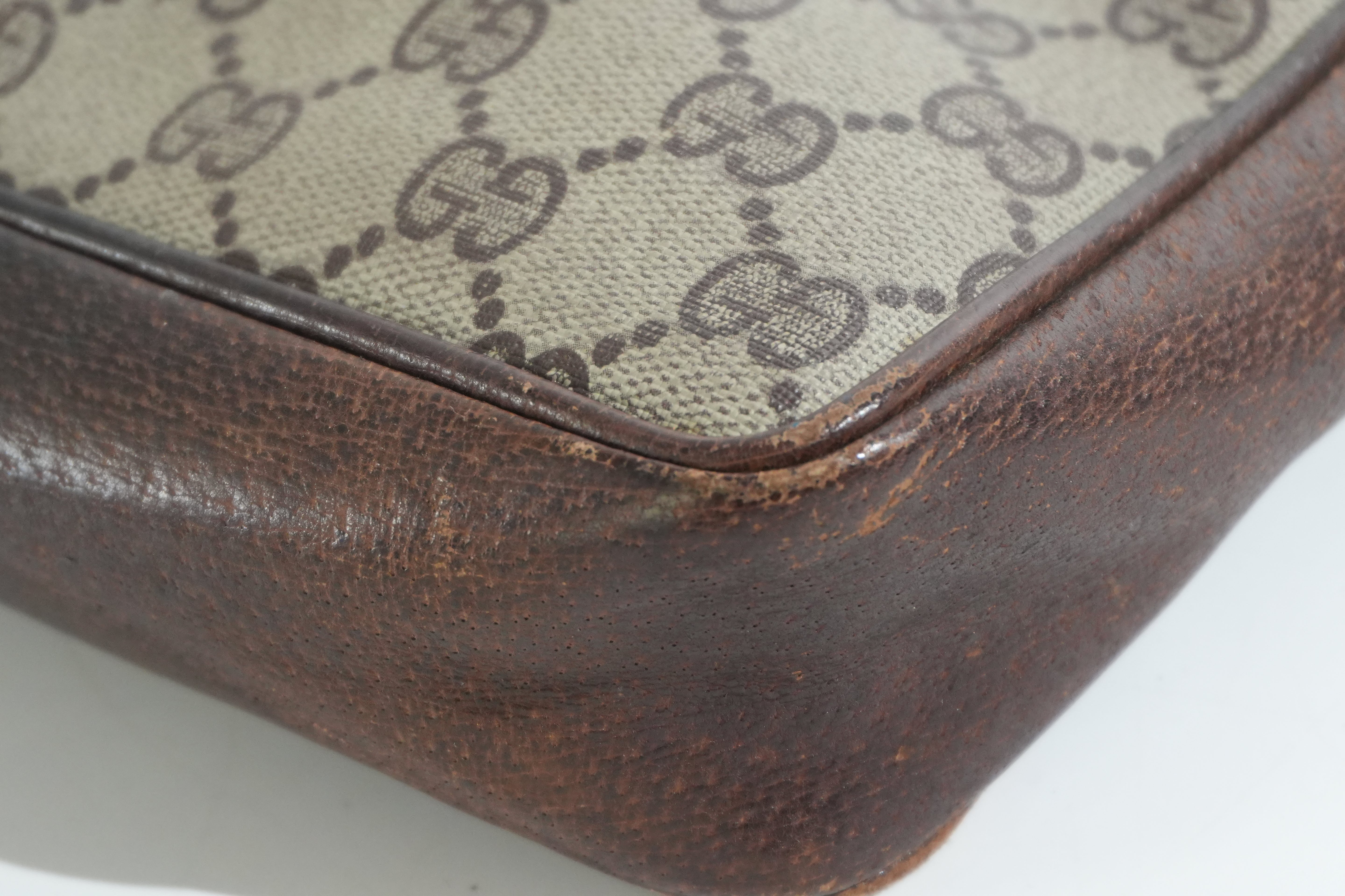 Pre-owned Gucci Guccisima Wrist Clutch Bag Brown
