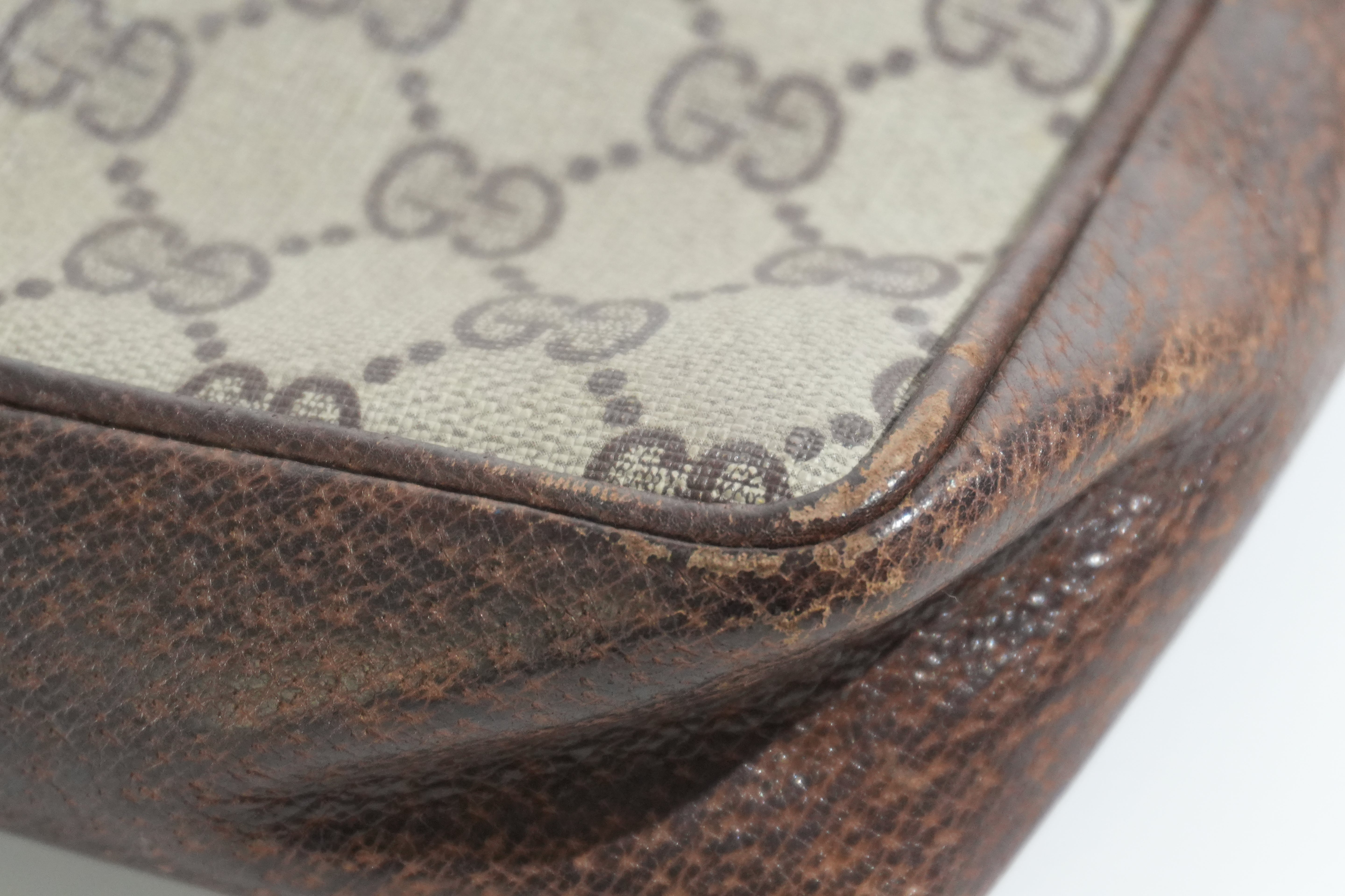 Pre-owned Gucci Guccisima Wrist Clutch Bag Brown