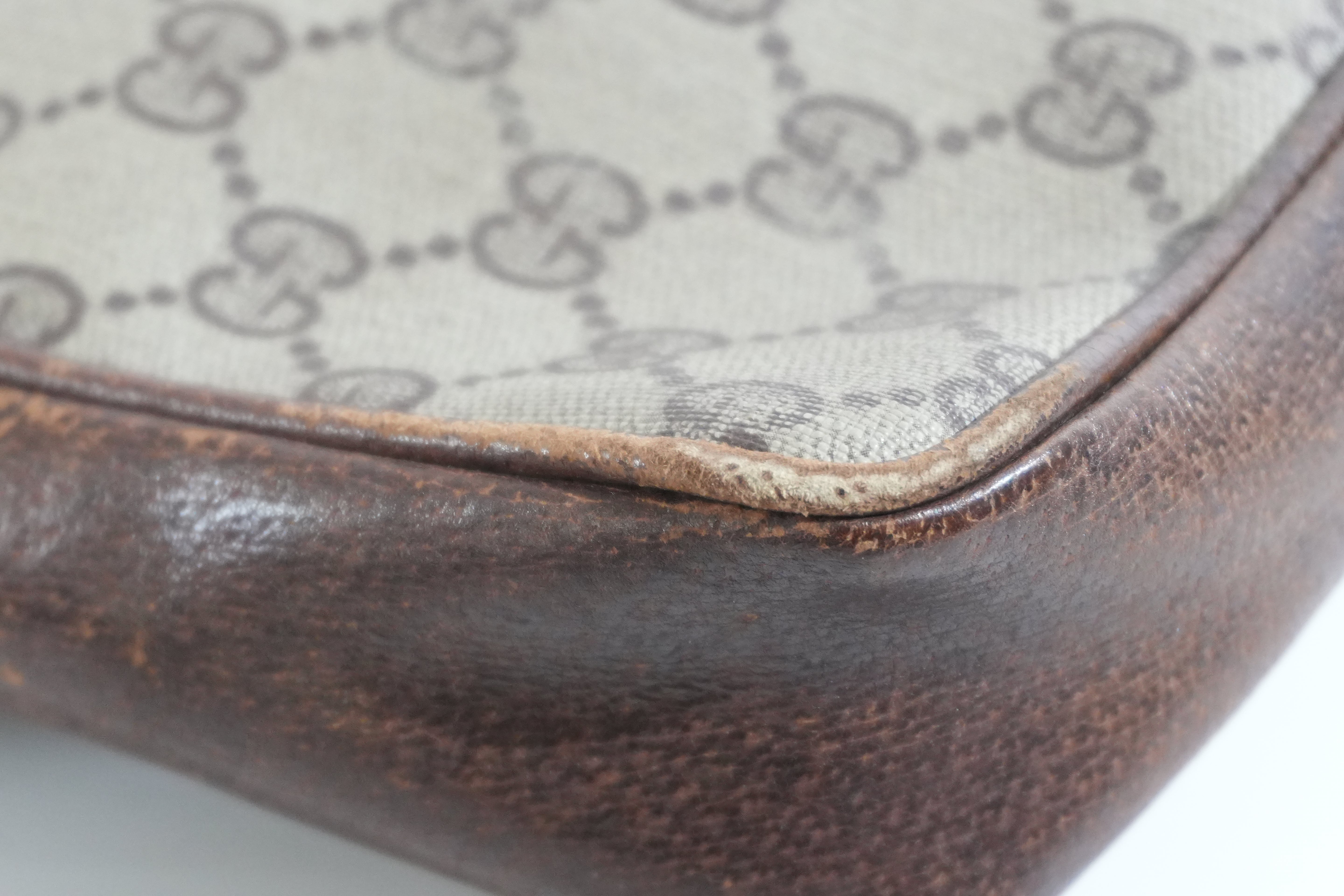 Pre-owned Gucci Guccisima Wrist Clutch Bag Brown