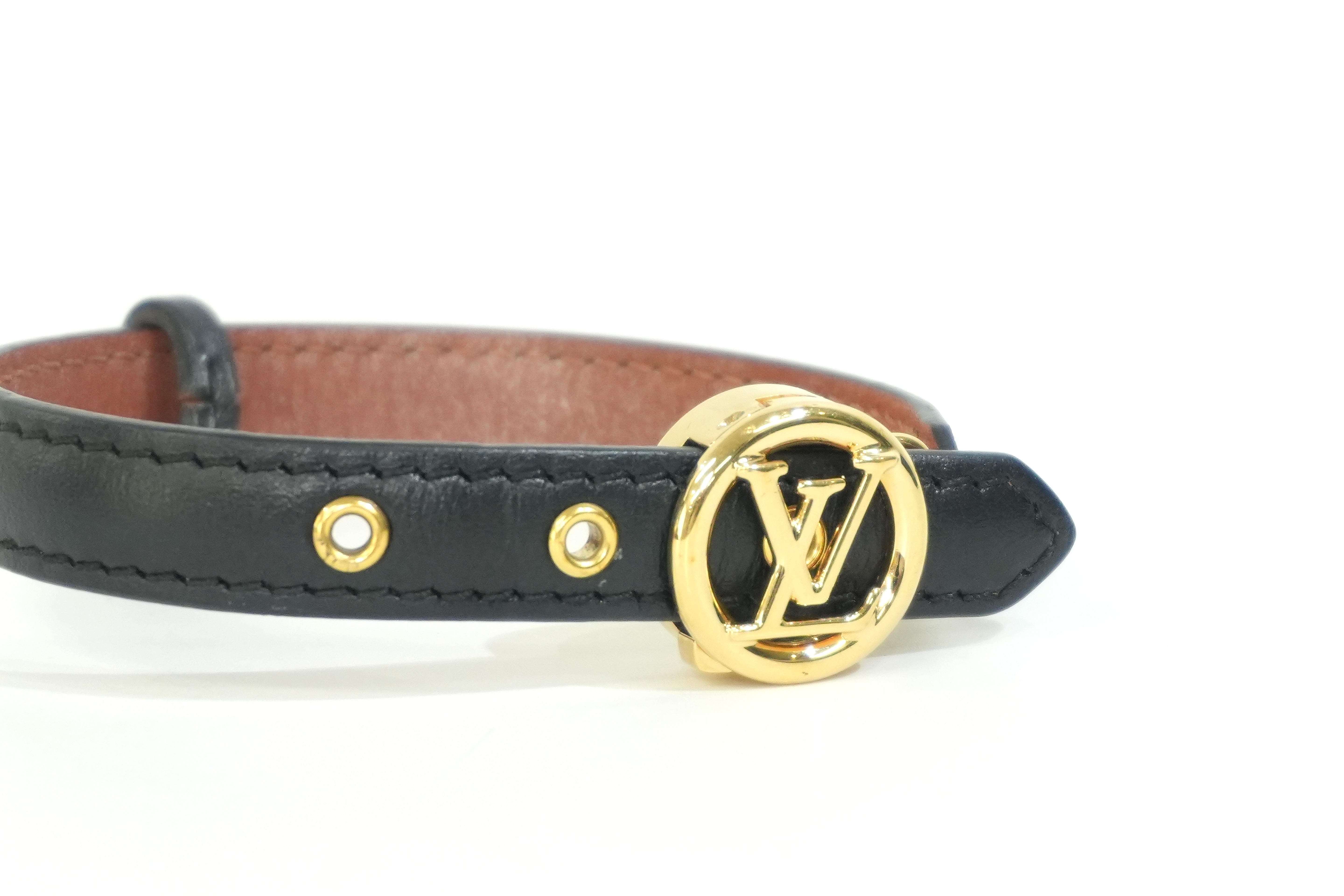 Pre-owned Louis Vuitton Leather Bracelet Navy Blue