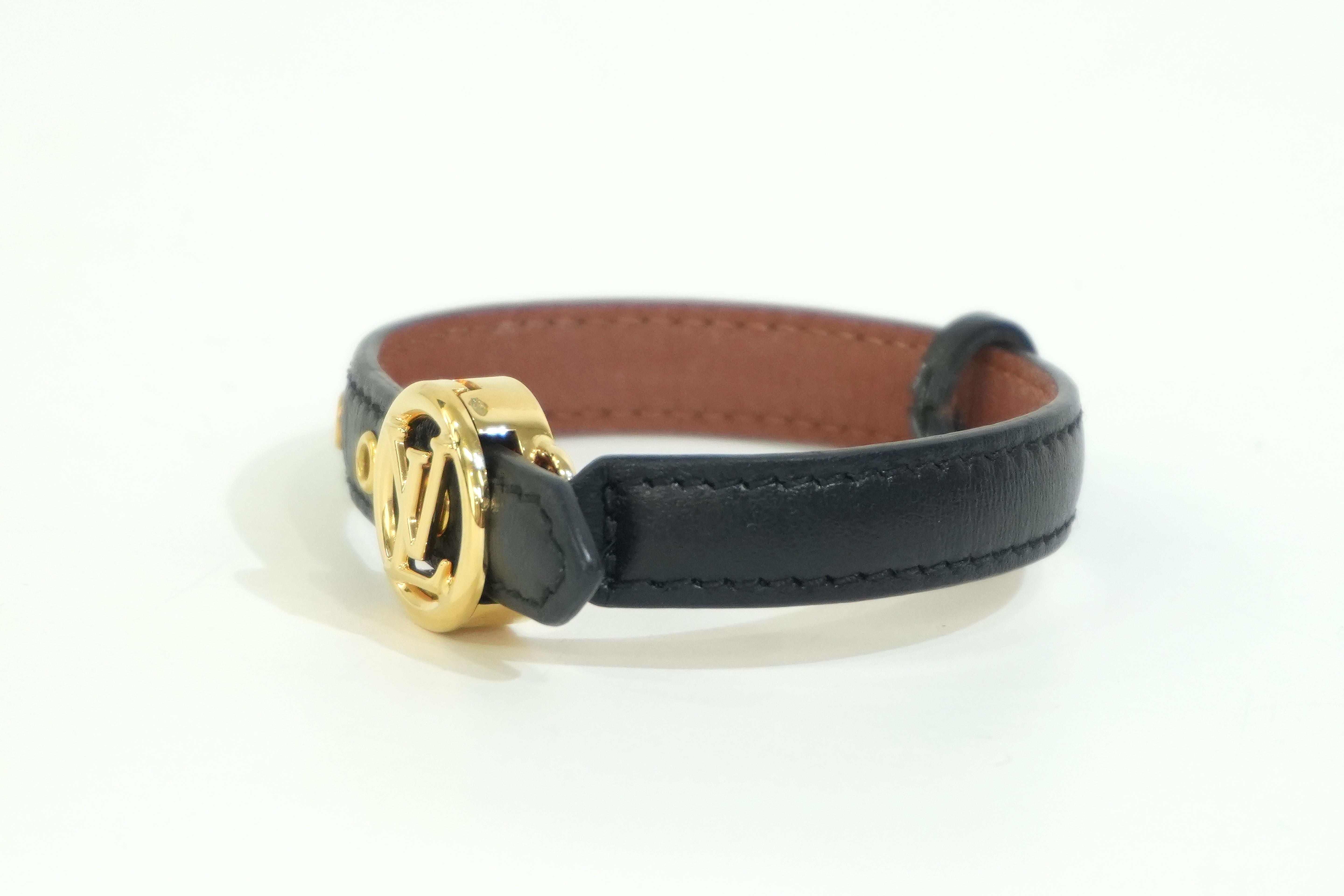 Pre-owned Louis Vuitton Leather Bracelet Navy Blue