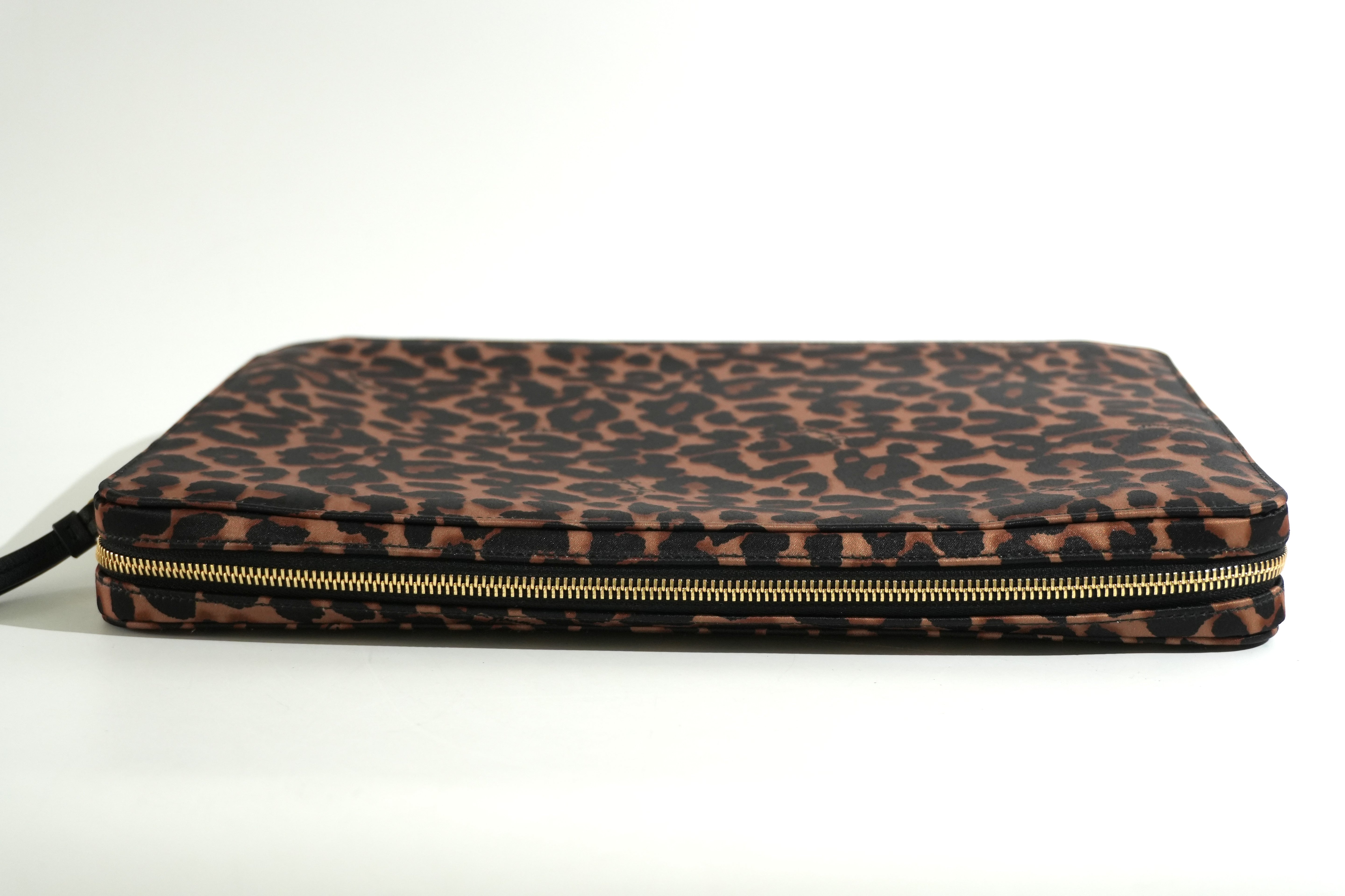 Pre-owned Jimmy Choo Animal Print Laptop Bag Brown
