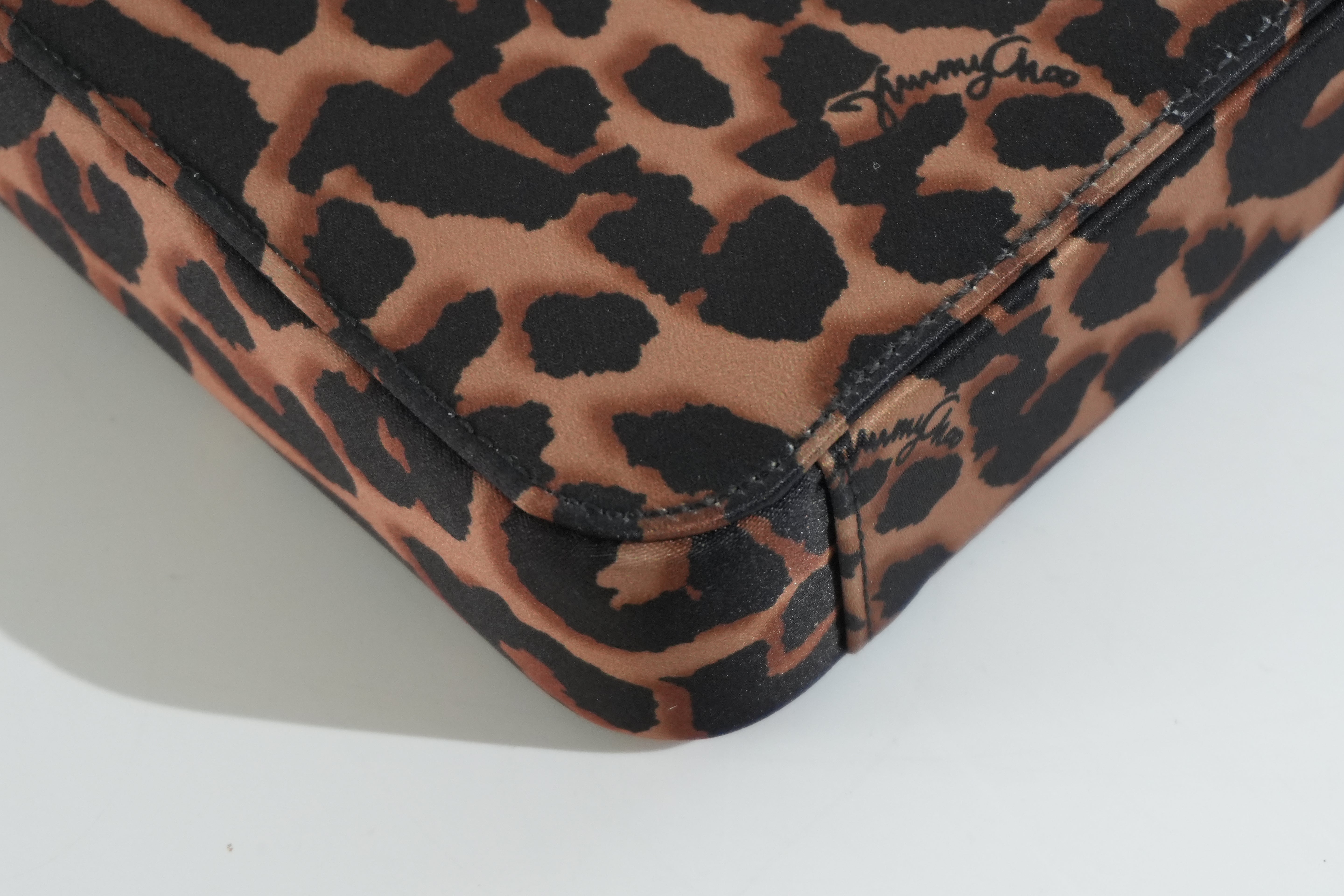 Pre-owned Jimmy Choo Animal Print Laptop Bag Brown