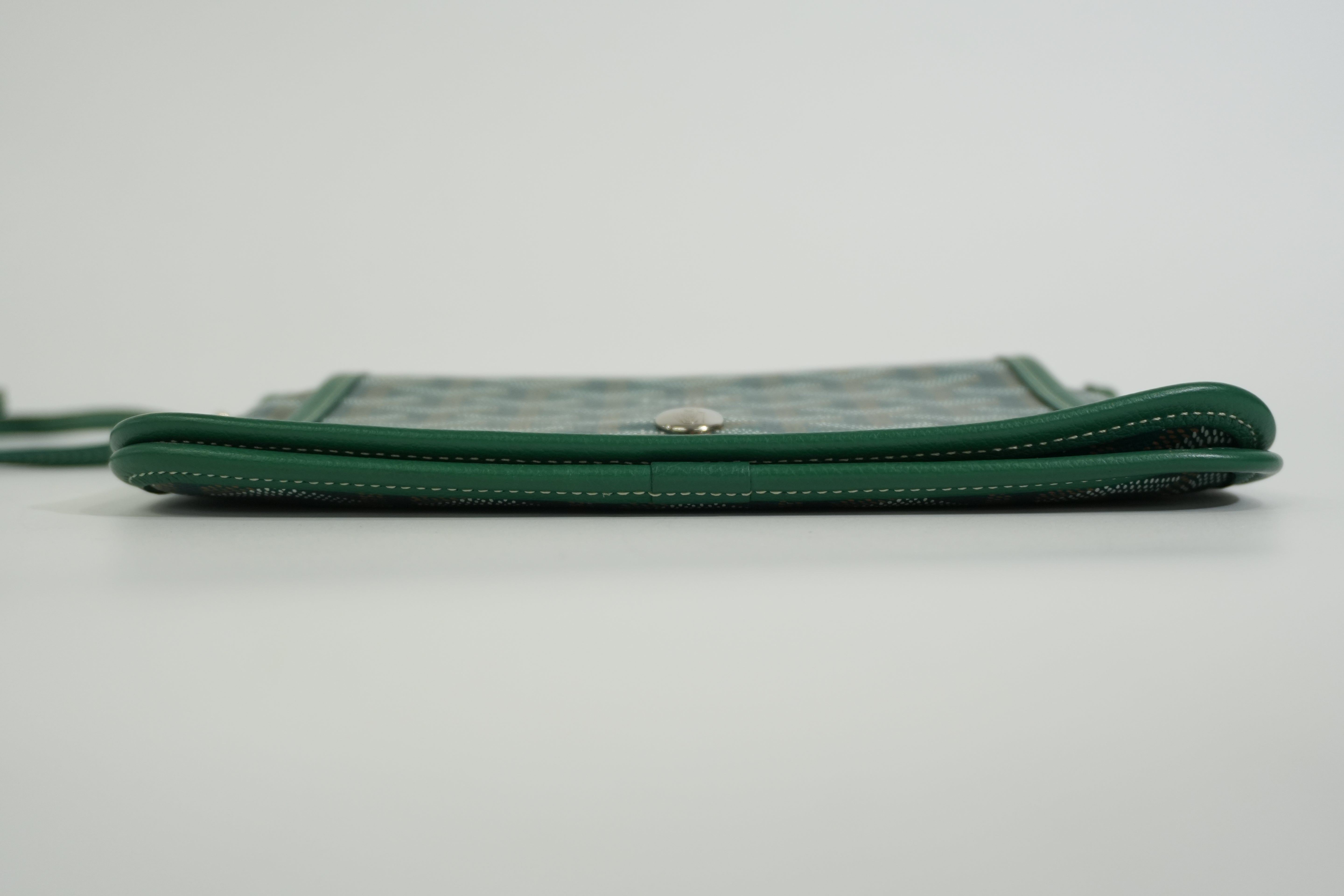 Pre-owned Goyard Plumet Pocket Wallet Shoulder Bag Green