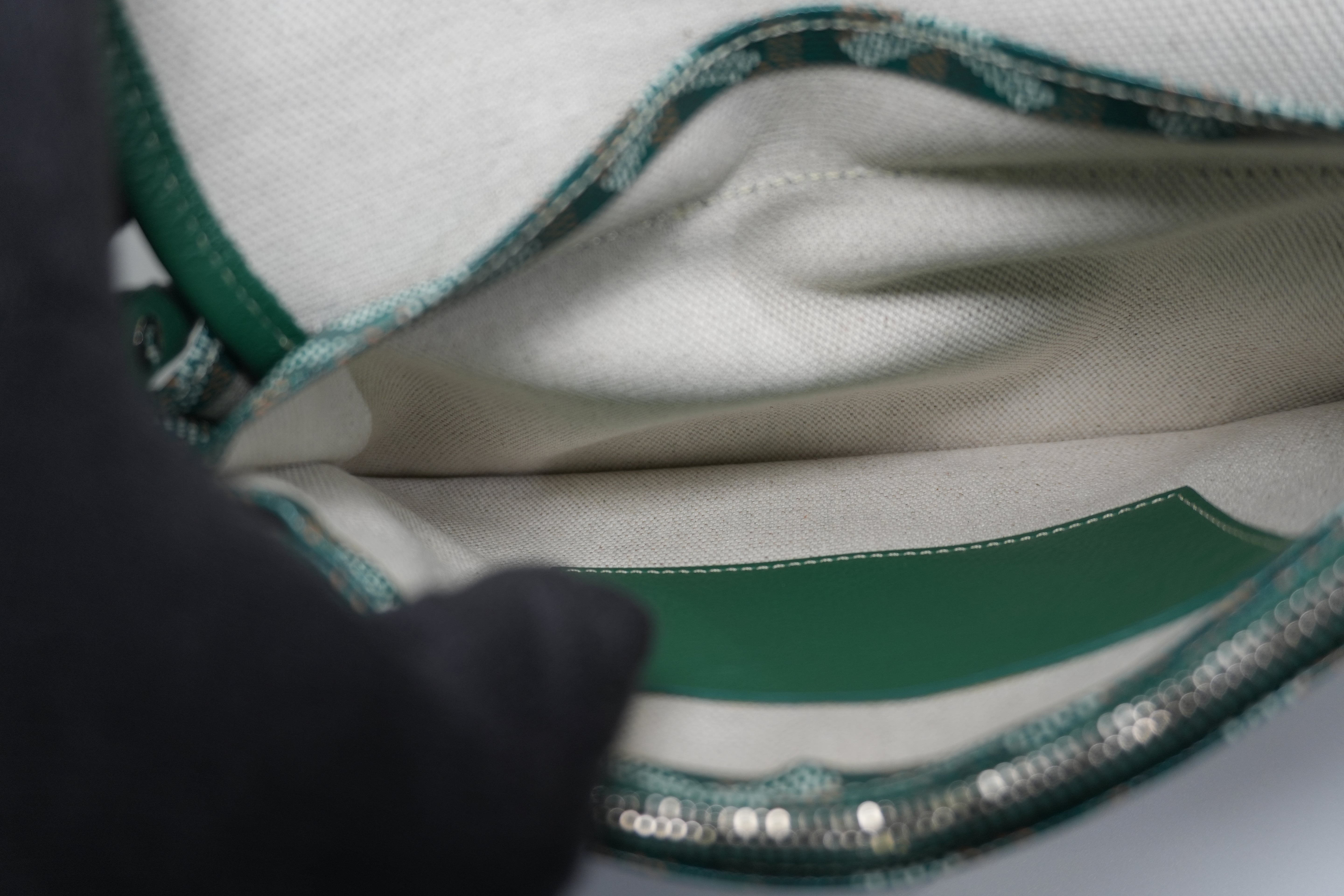 Pre-owned Goyard Plumet Pocket Wallet Shoulder Bag Green