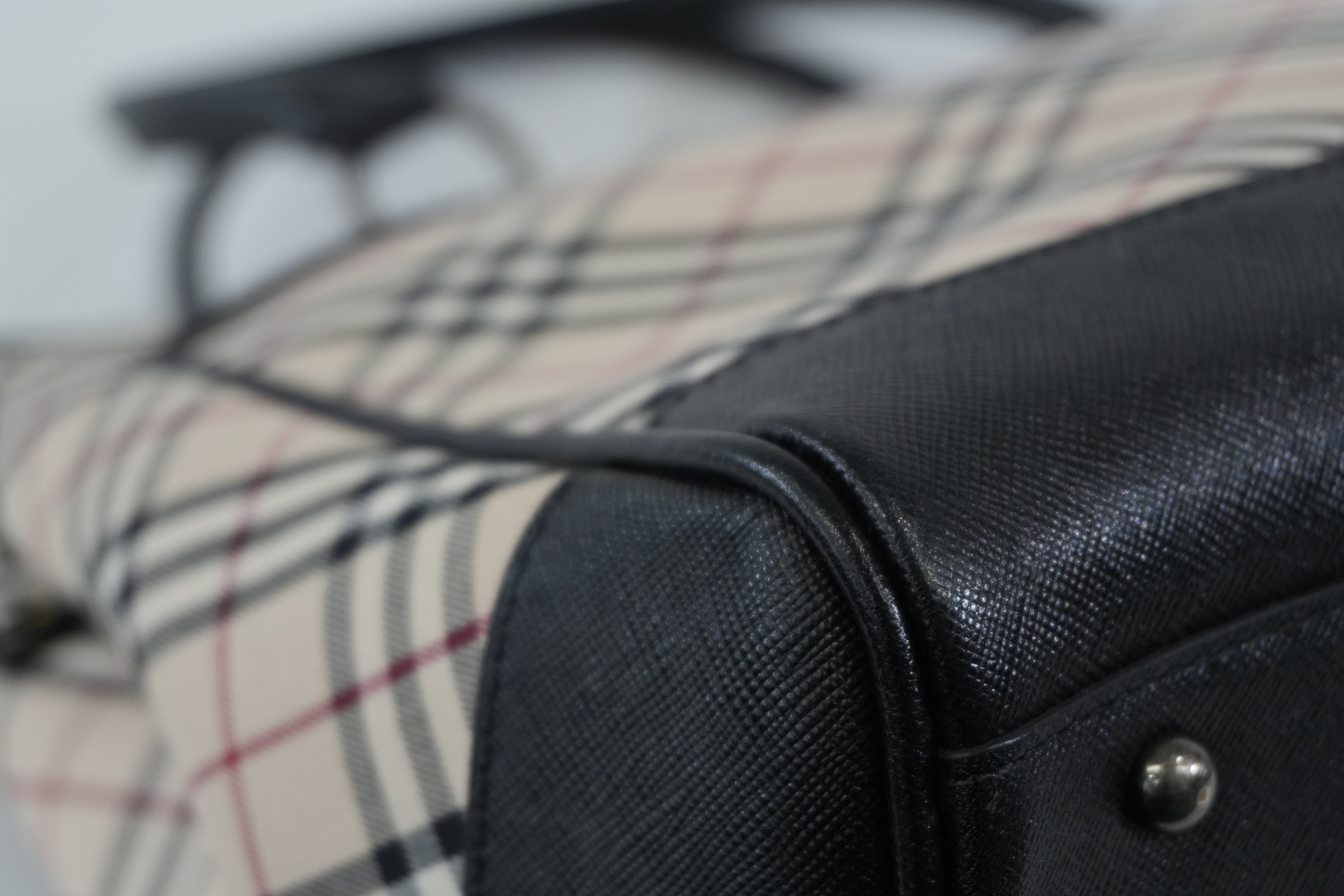 Pre-owned Burberry Nova Check Tote Bag Beige