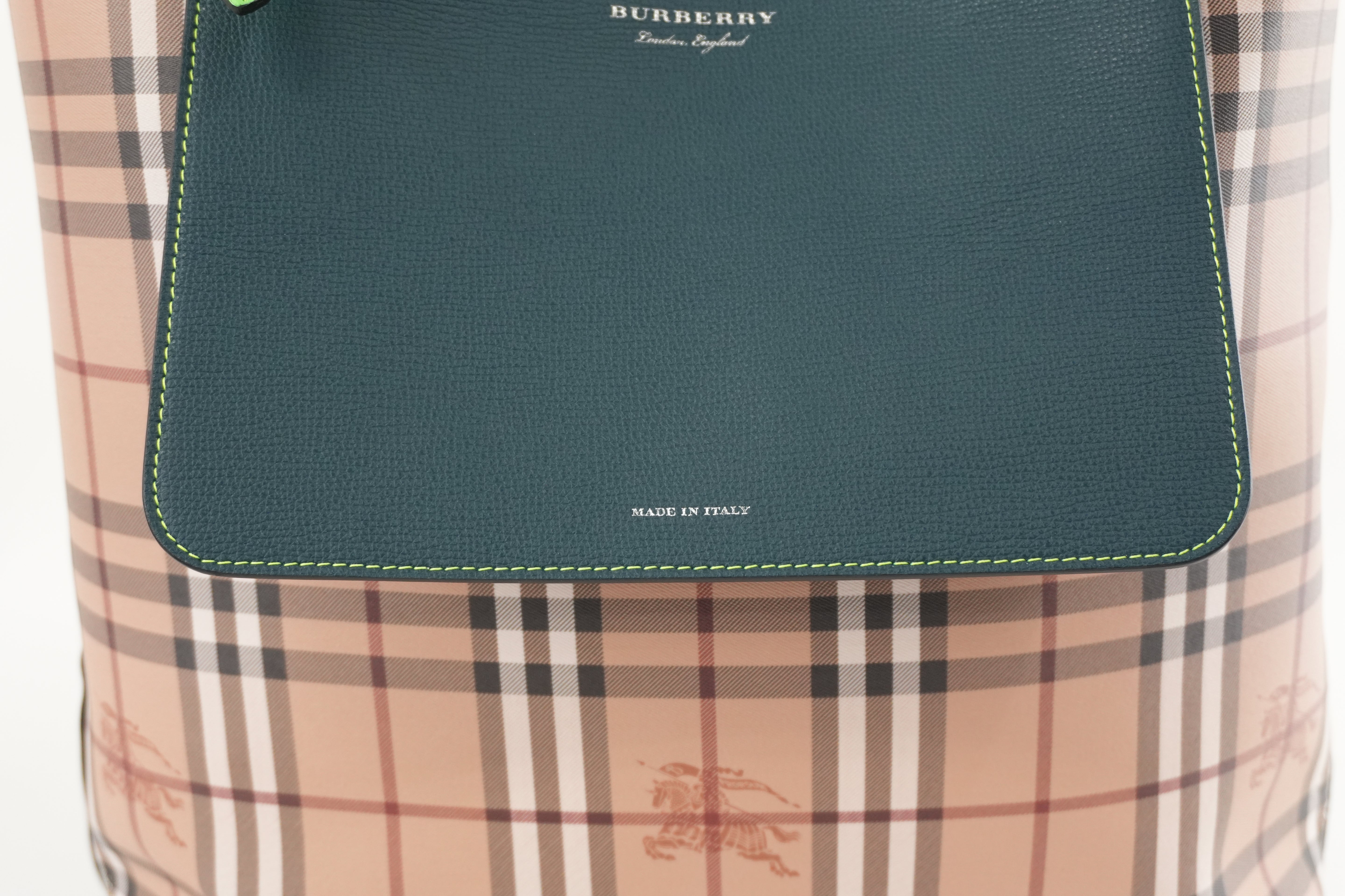 Burberry Reversible Tote Bag Brown and Green Used