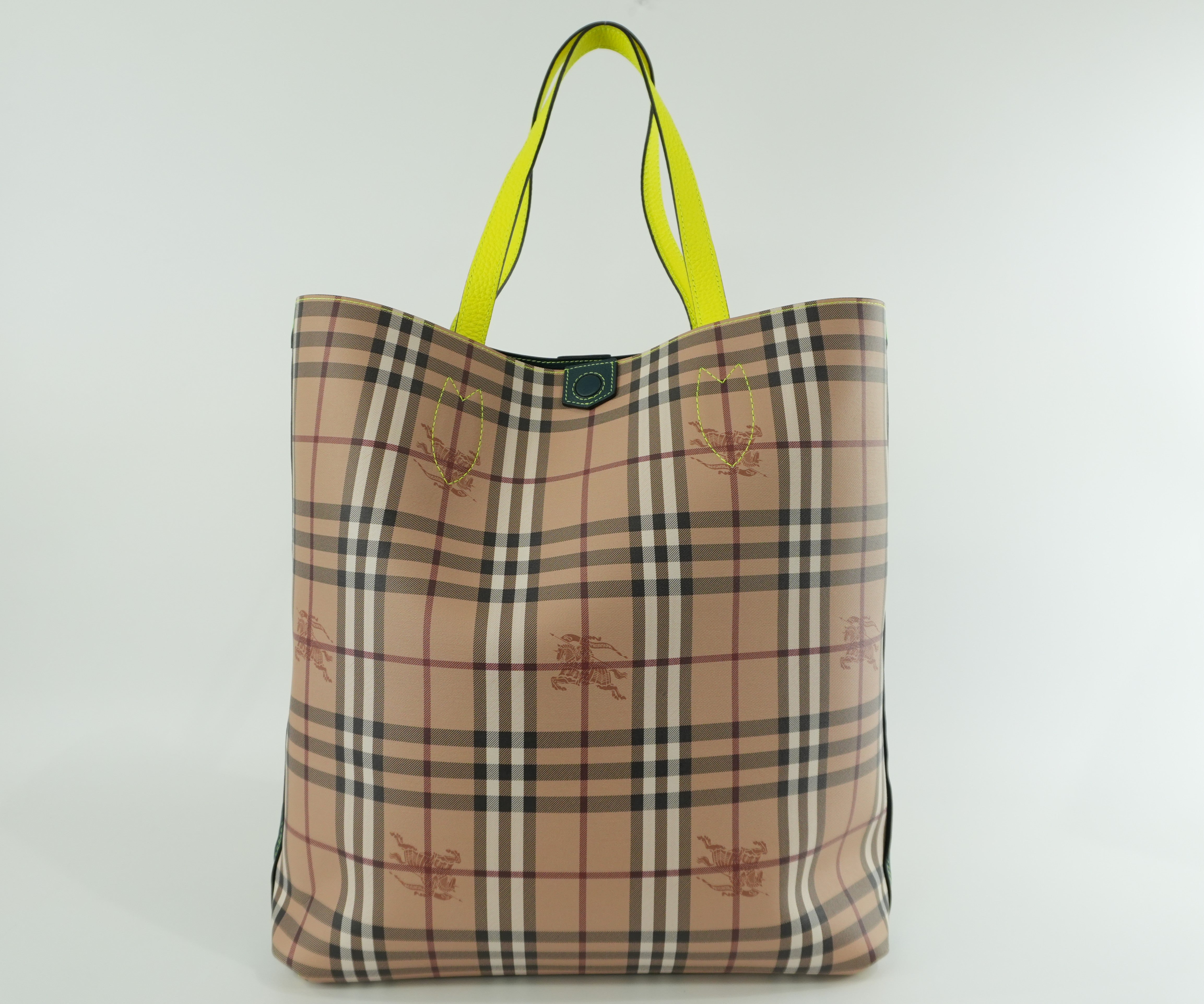 Burberry Reversible Tote Bag Brown and Green Used