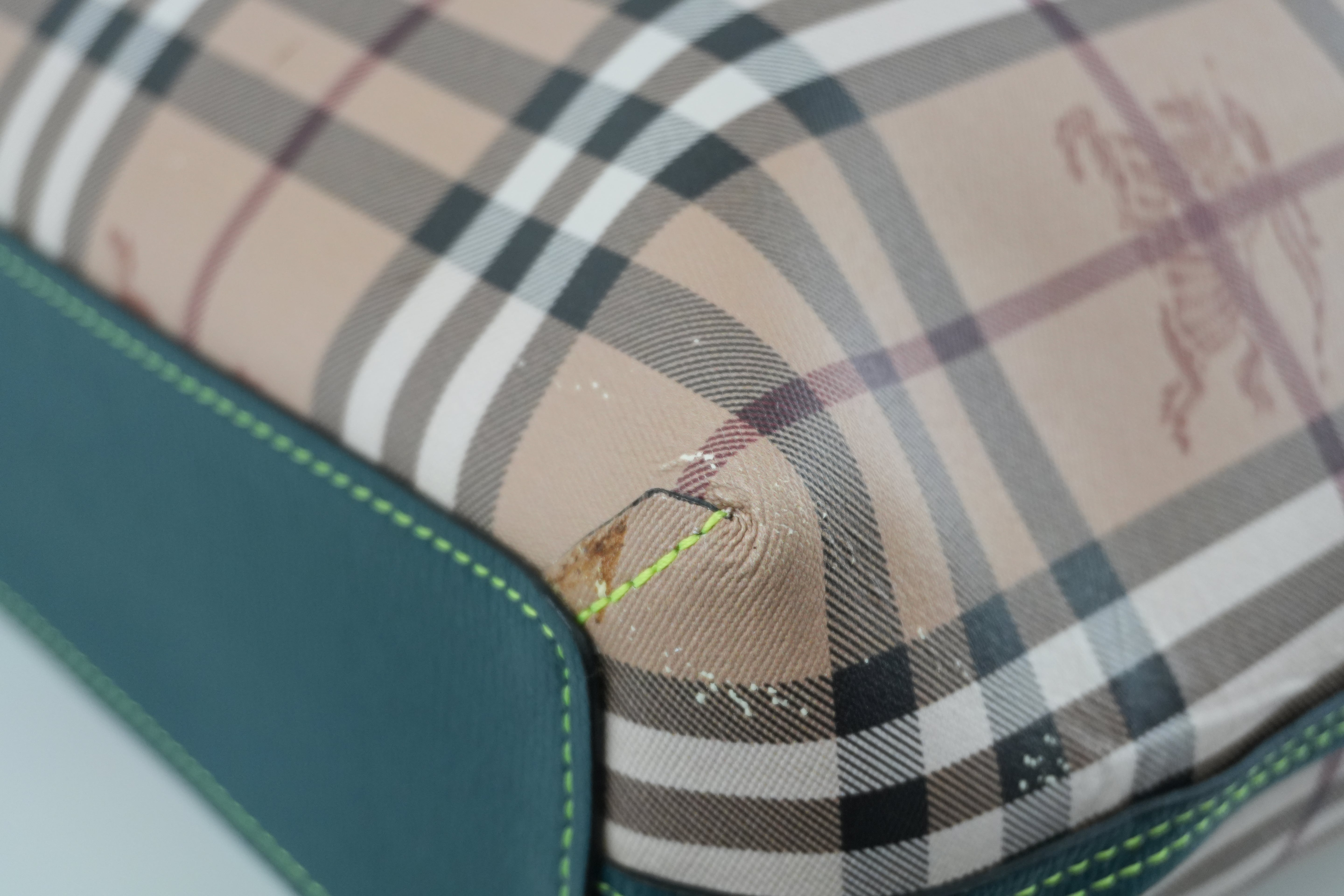 Burberry Reversible Tote Bag Brown and Green Used