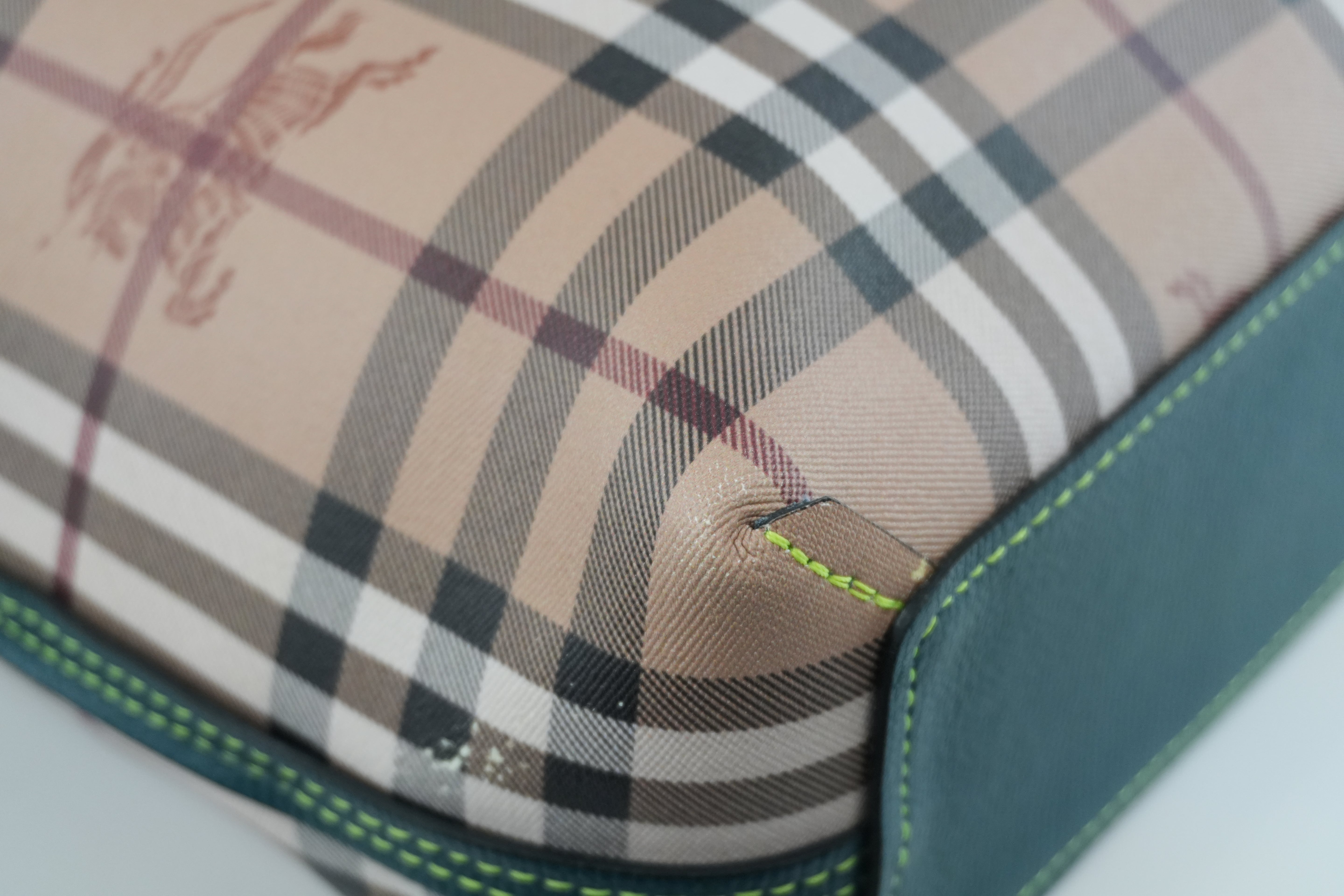 Burberry Reversible Tote Bag Brown and Green Used