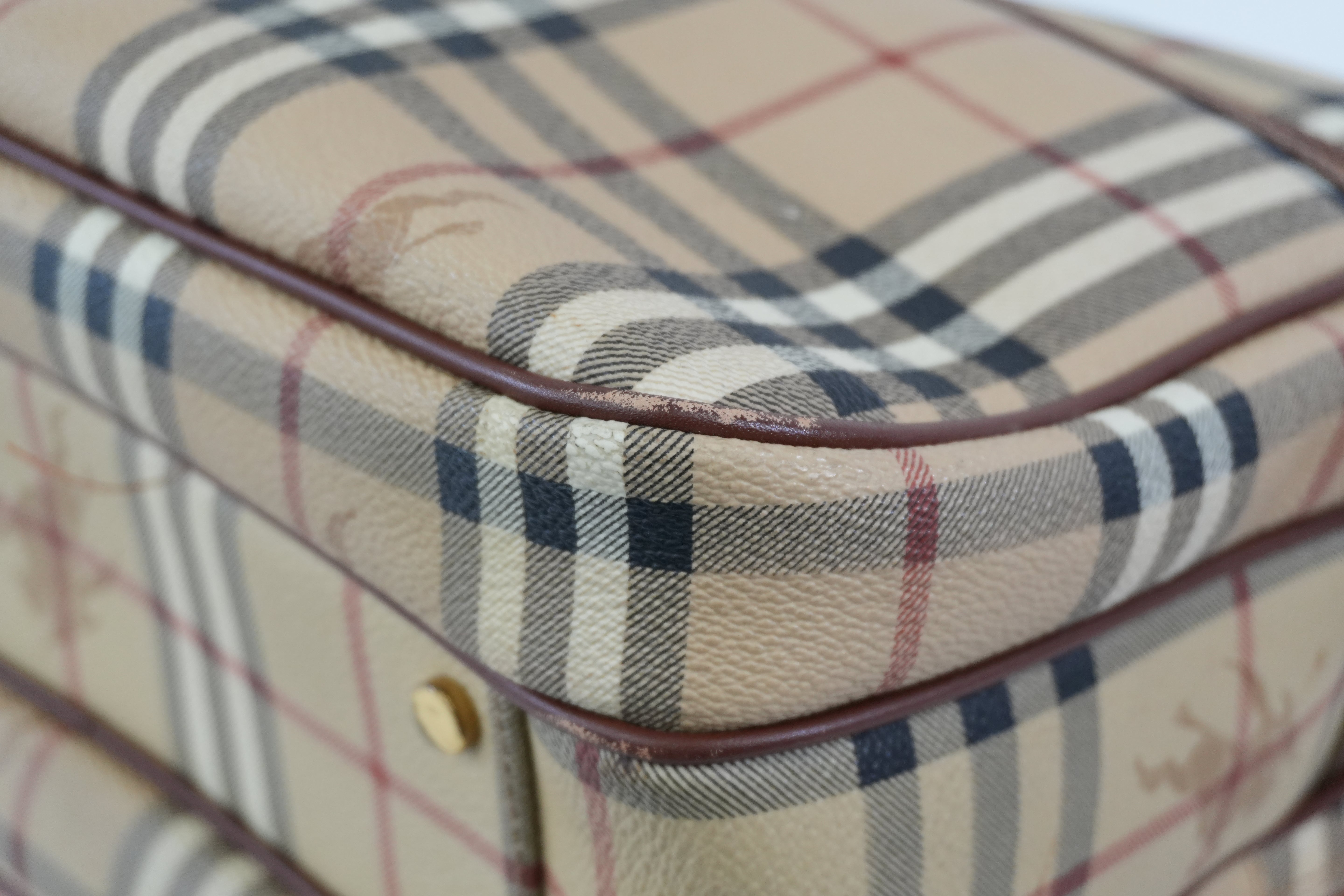 Pre-owned Burberry Nova Check Messenger Bag Beige and Brown