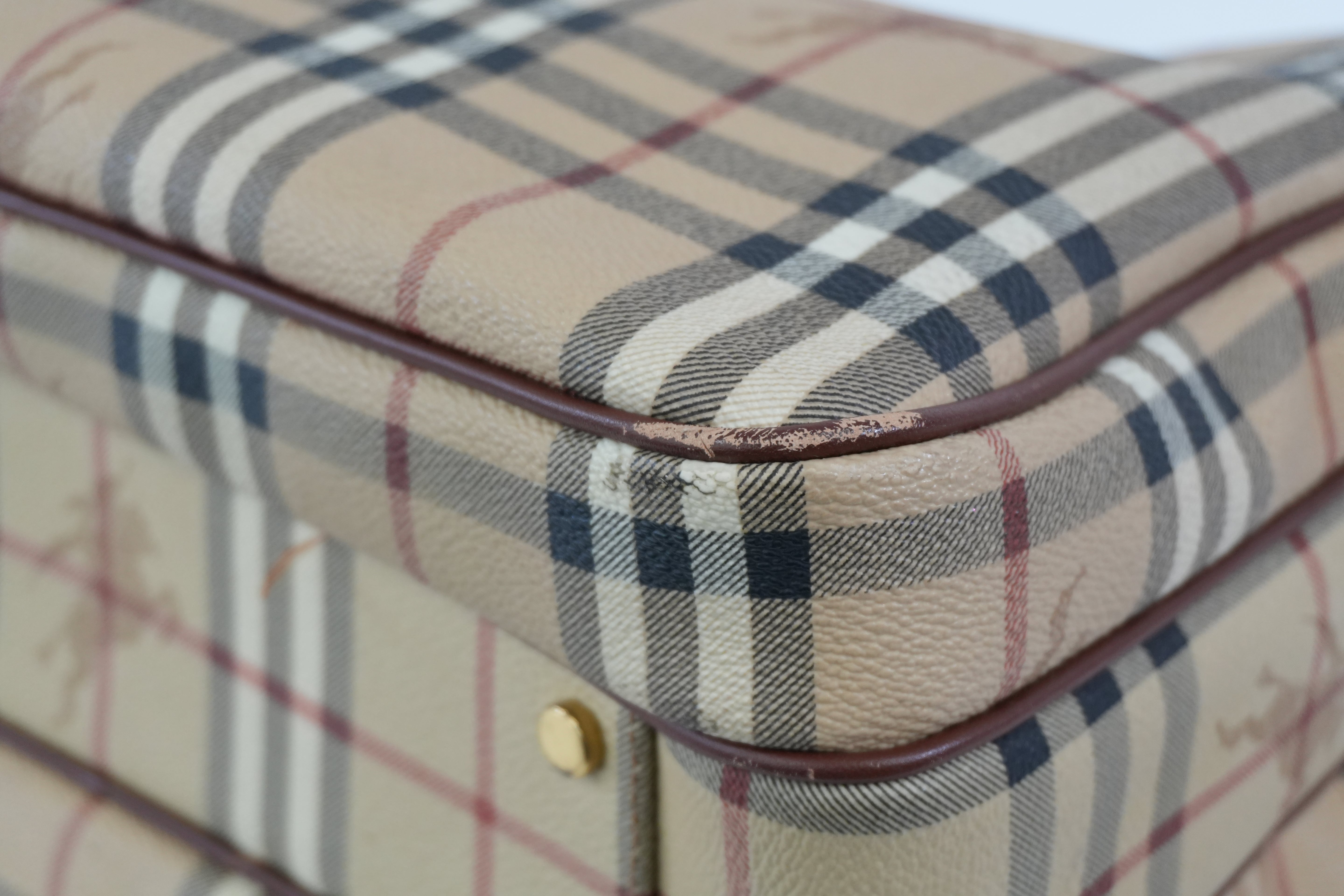 Pre-owned Burberry Nova Check Messenger Bag Beige and Brown