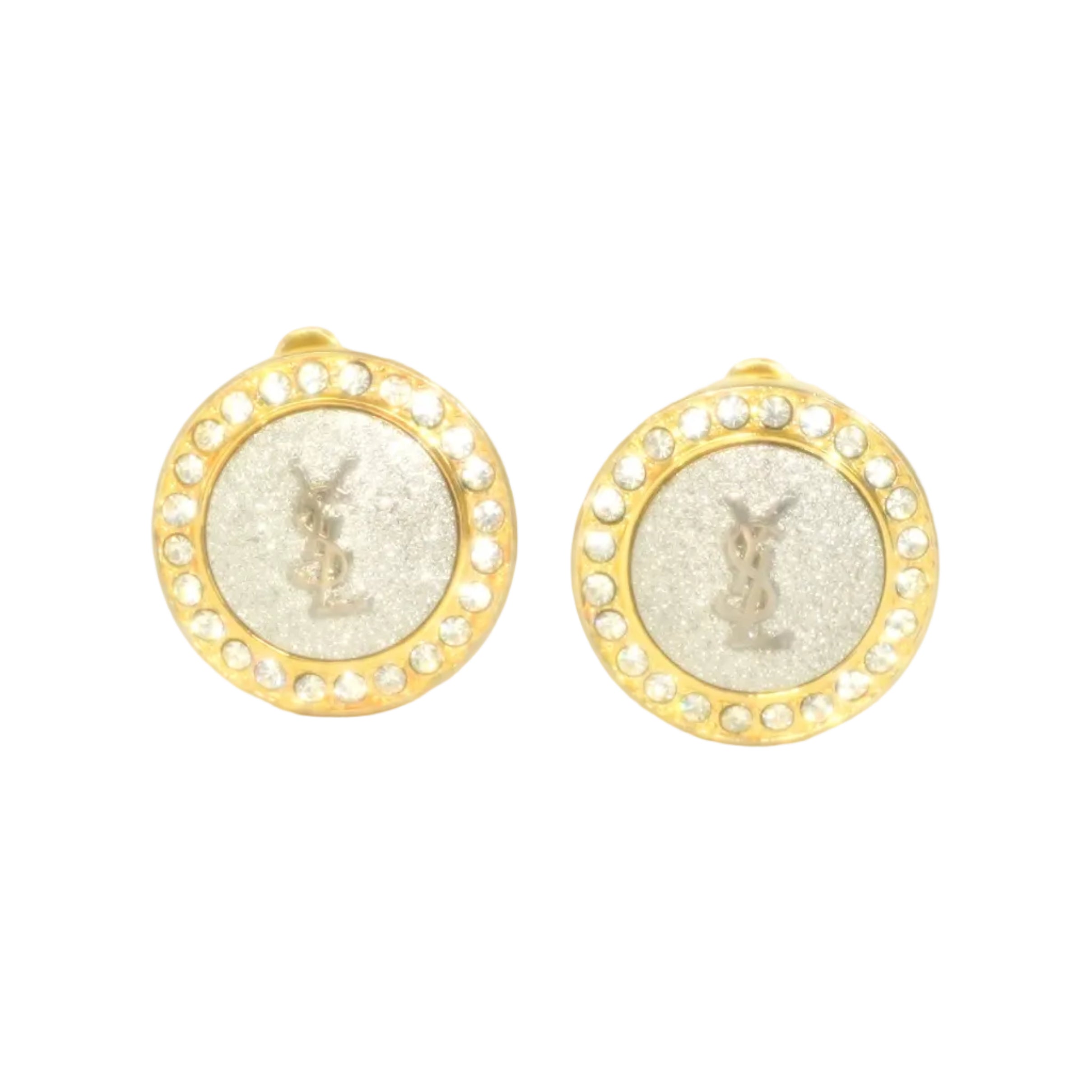 Pre-owned Yves Saint-Lauren Steel Fashion Clip on Earrings Gold