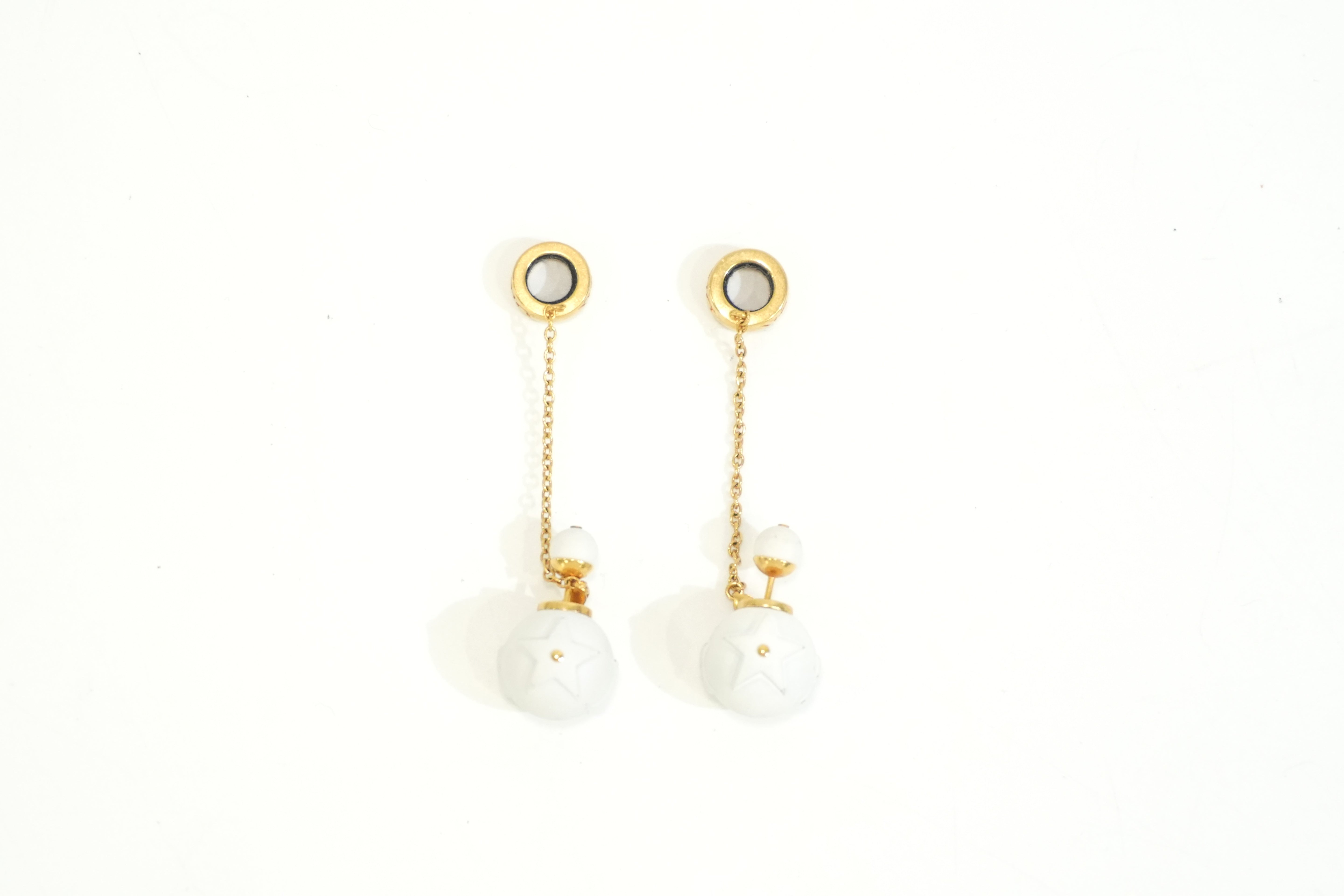 Pre-owned Dior Steel Wrecking Ball Earrings