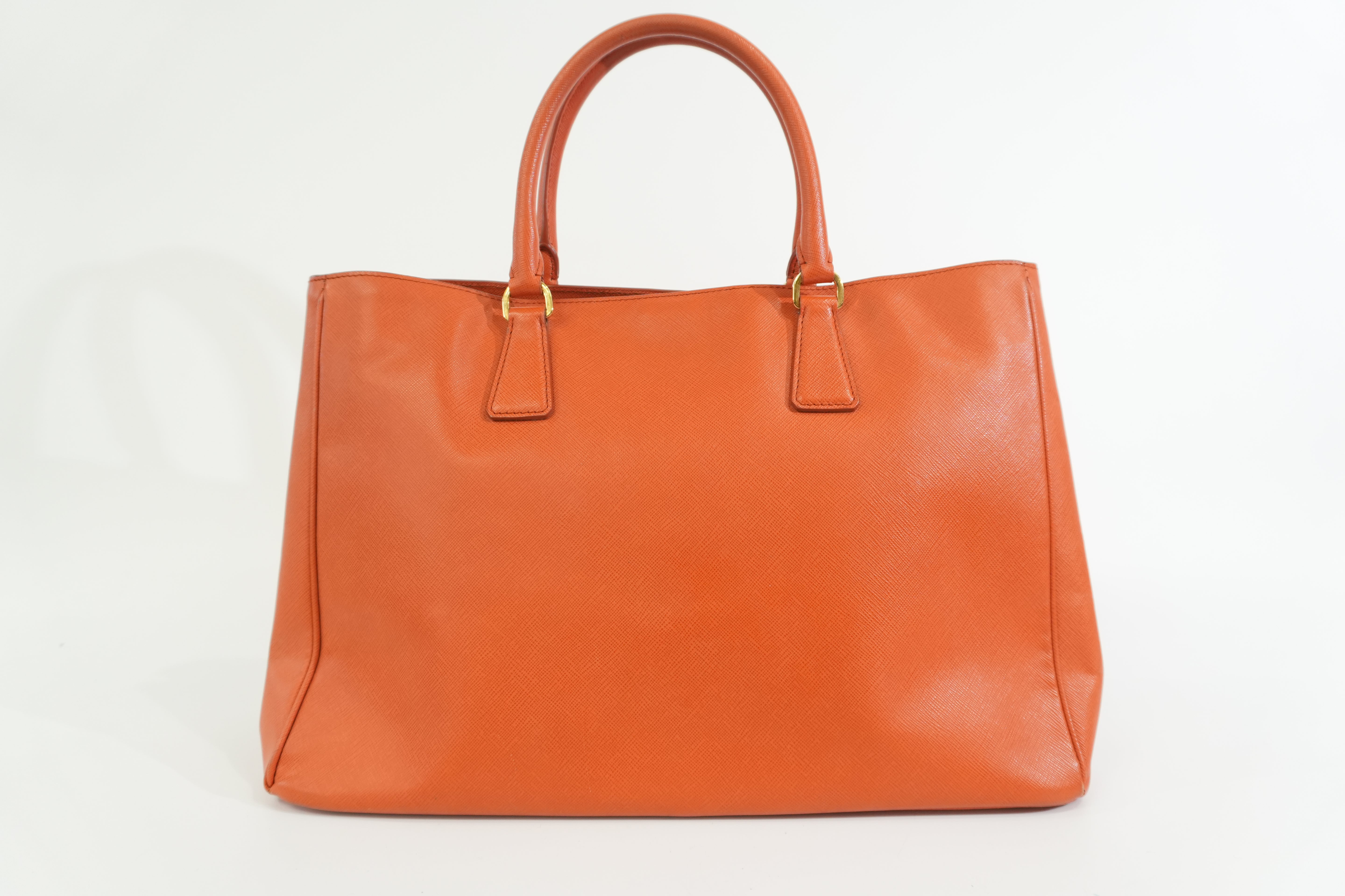Pre-owned Prada Galleria Saffiano Tote Bag Orange