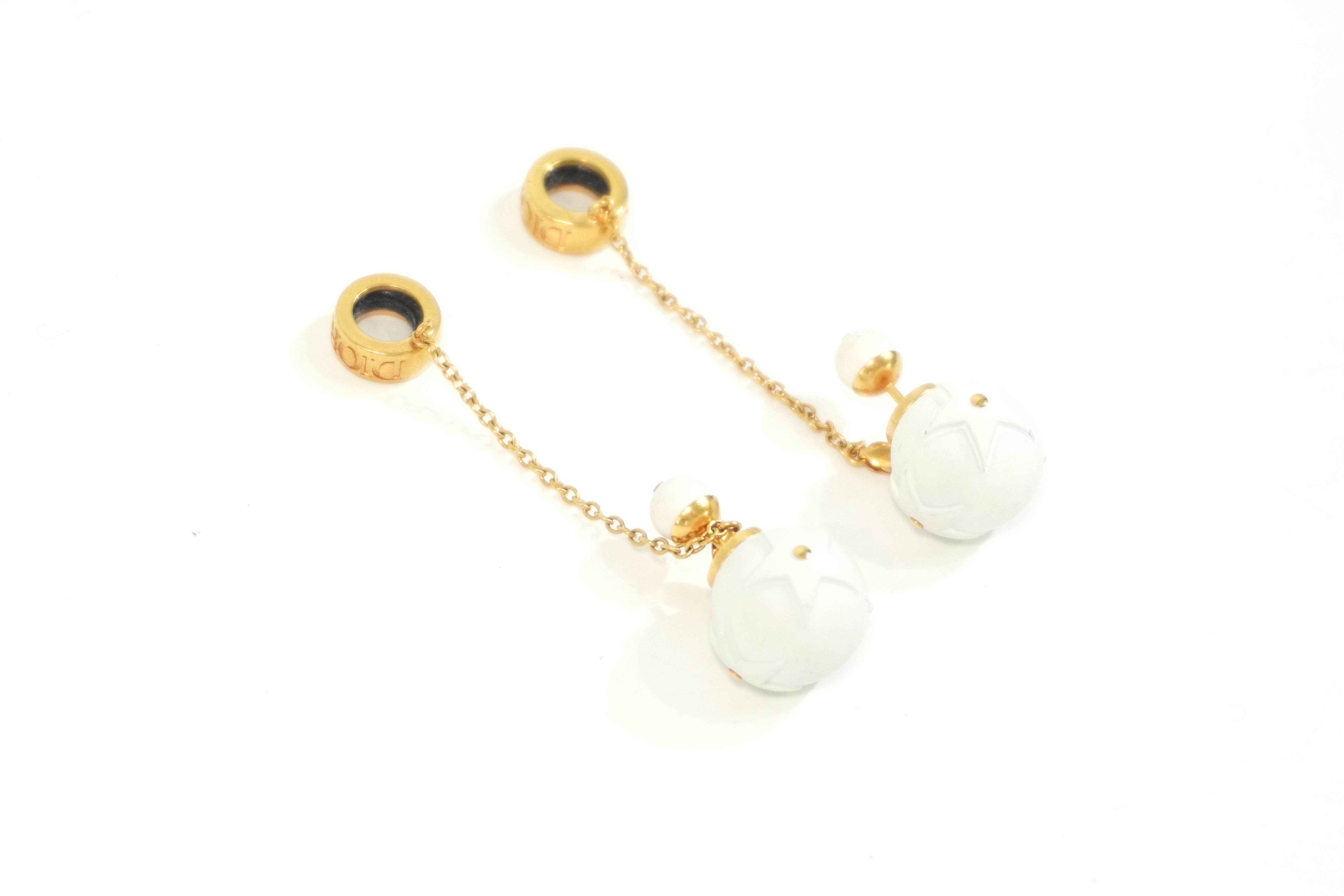 Pre-owned Dior Steel Wrecking Ball Earrings